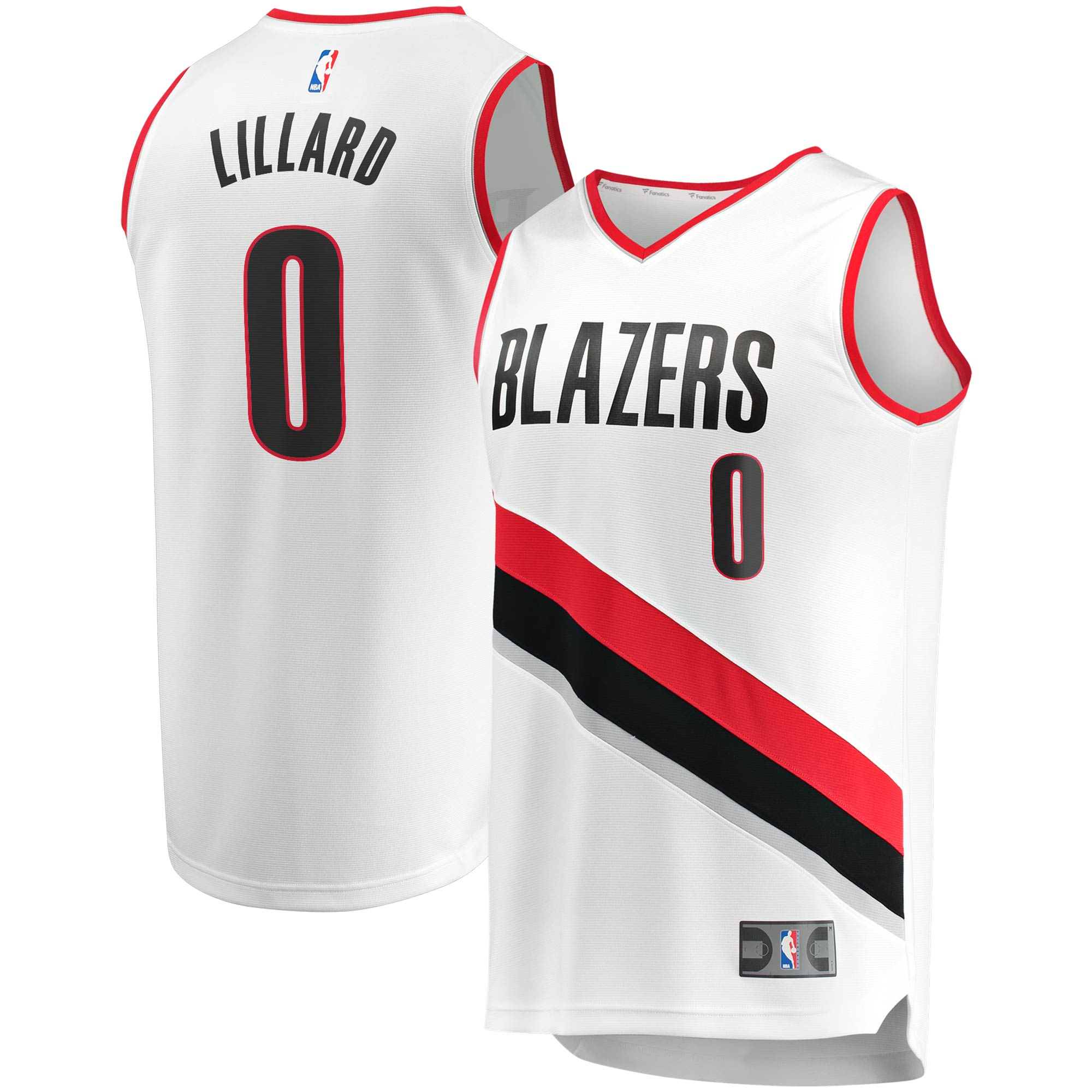 Damian Lillard Portland Trail Blazers Fanatics Branded 2020/21 Fast Break Replica Jersey - Association Edition - White - vstockx