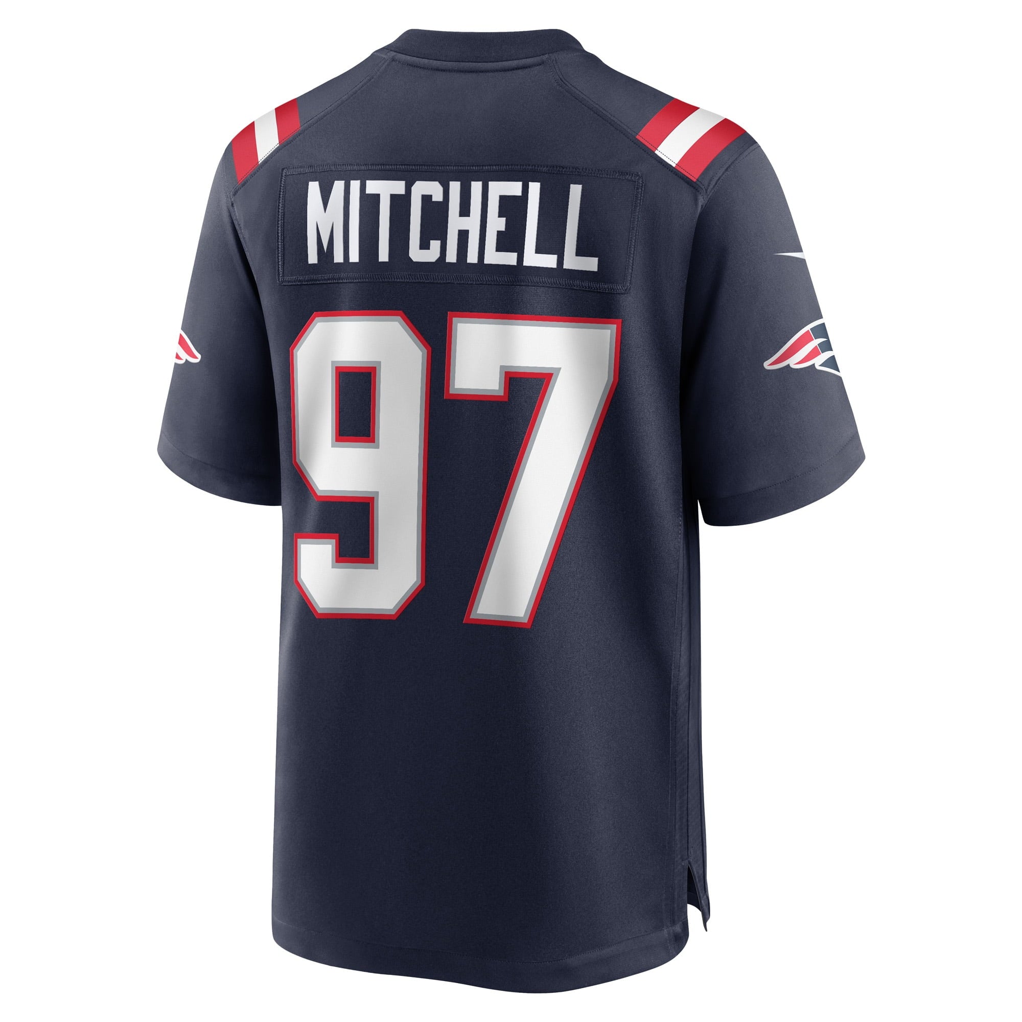 Men's Nike DaMarcus Mitchell Navy New England Patriots Game Player Jersey - vstockx