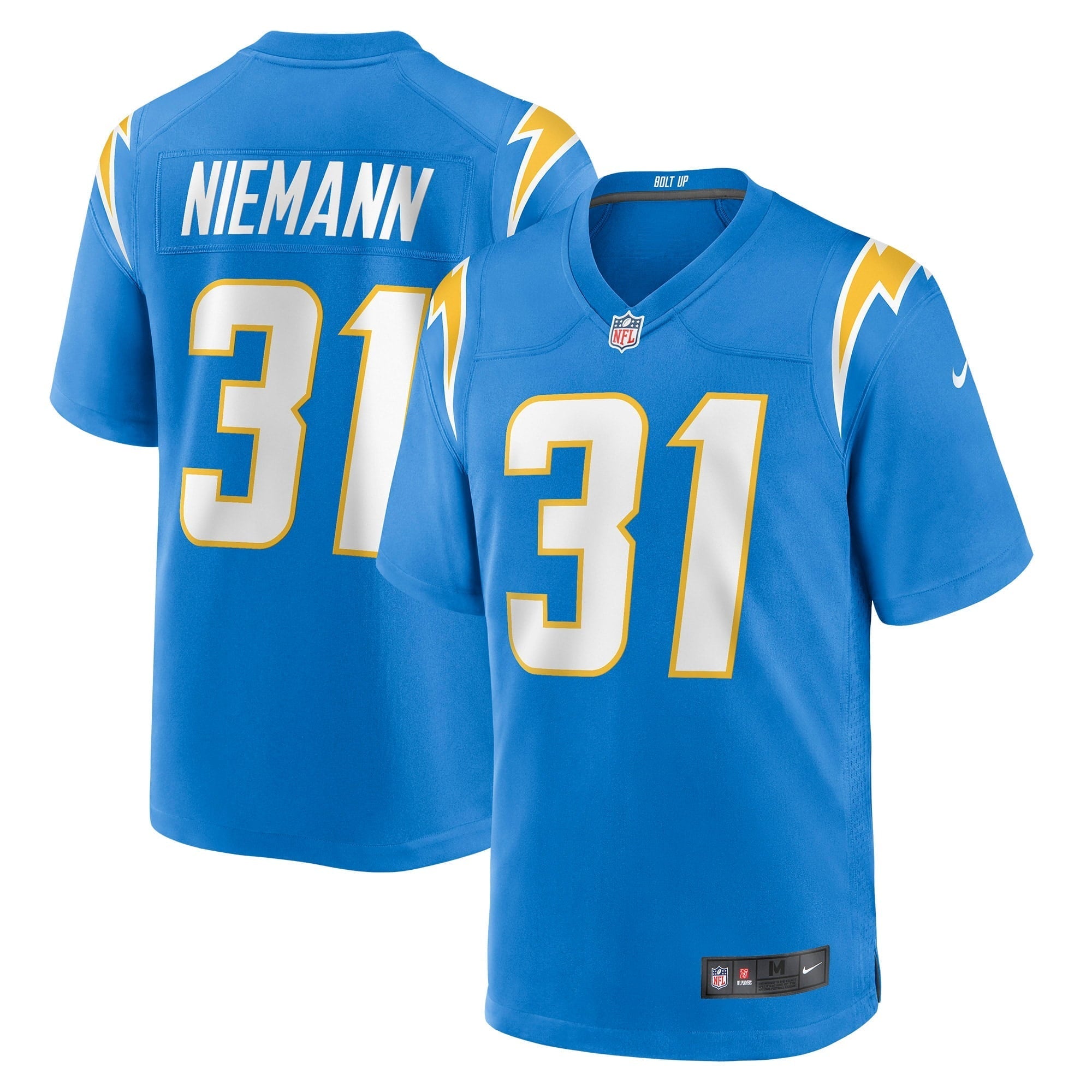 Men's Nike Nick Niemann Powder Blue Los Angeles Chargers Game Player Jersey - vstockx