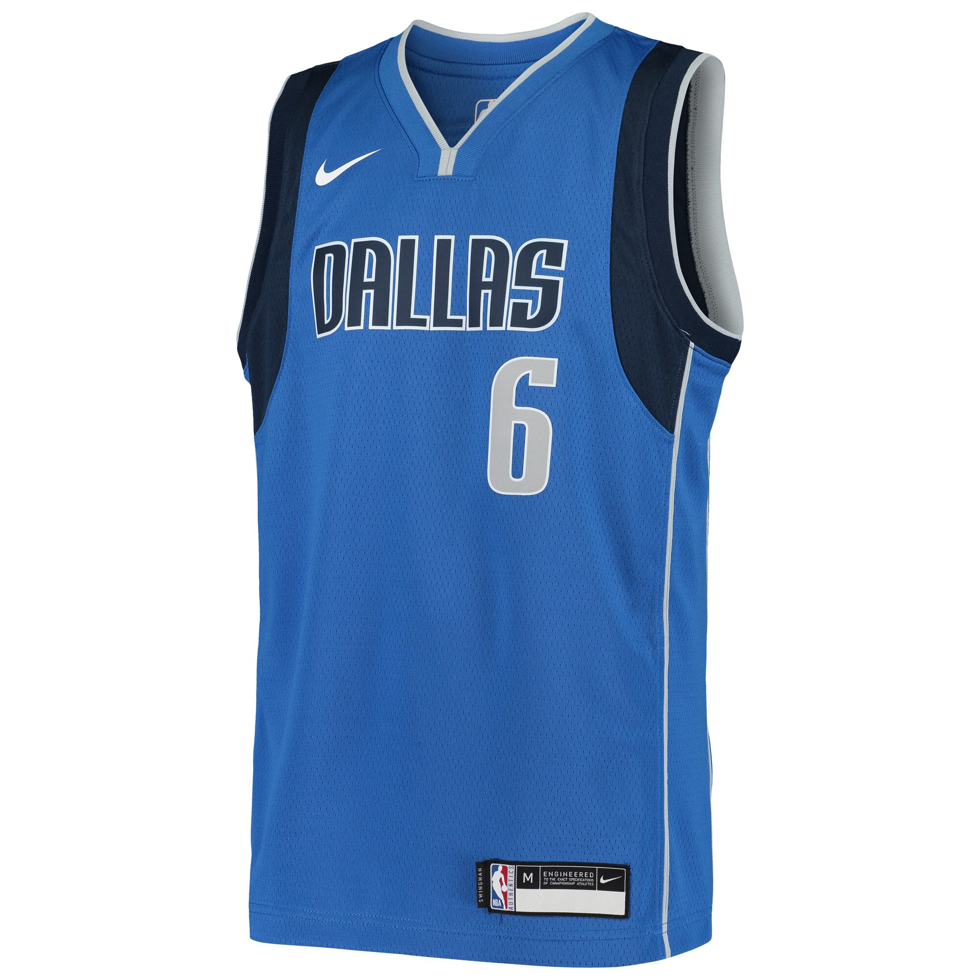 Kristaps Porzingis Dallas Mavericks Nike Youth 2020/21 Swingman Jersey - Icon Edition - Blue - vstockx