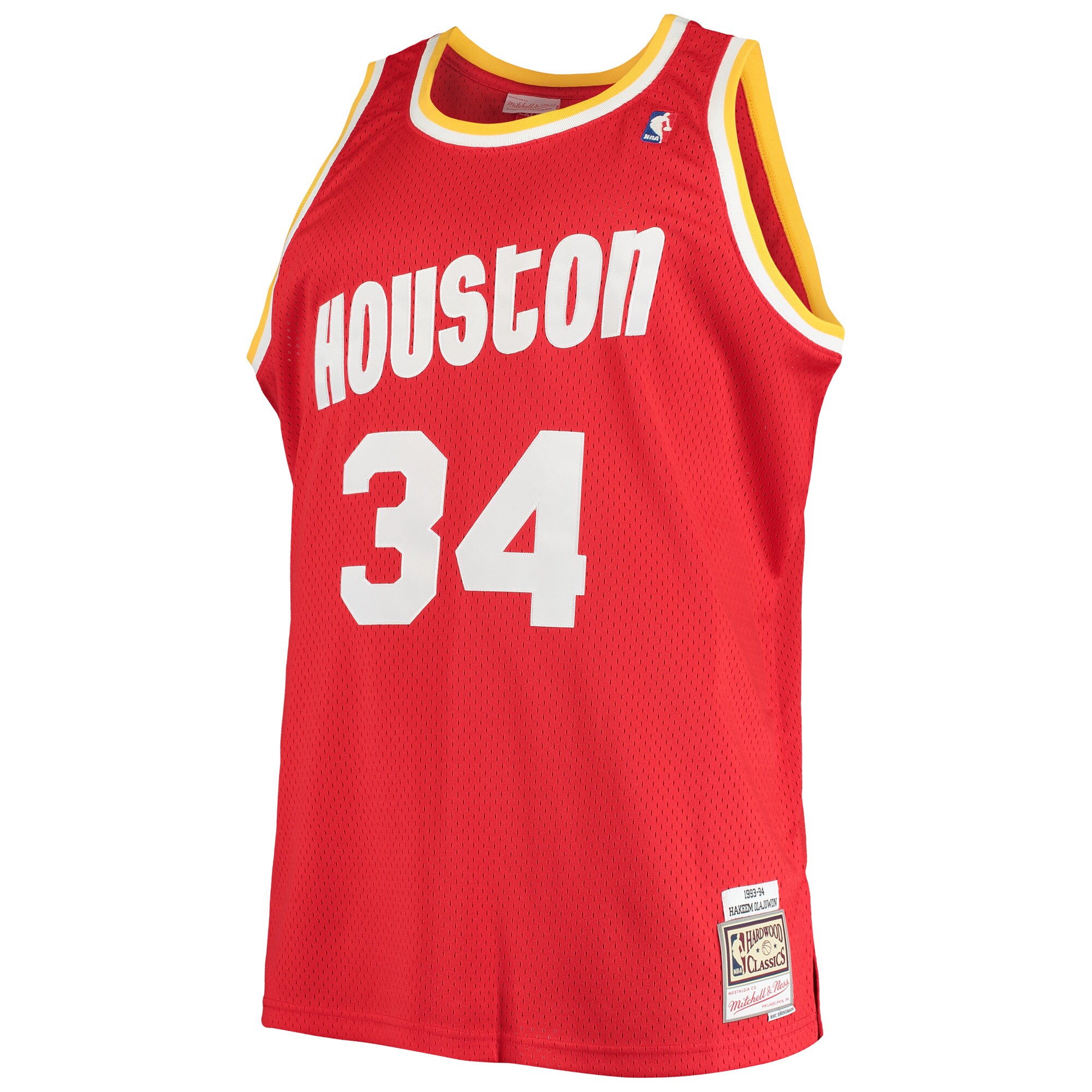 Hakeem Olajuwon Houston Rockets Mitchell & Ness Big & Tall Hardwood Classics Jersey - Red - vstockx