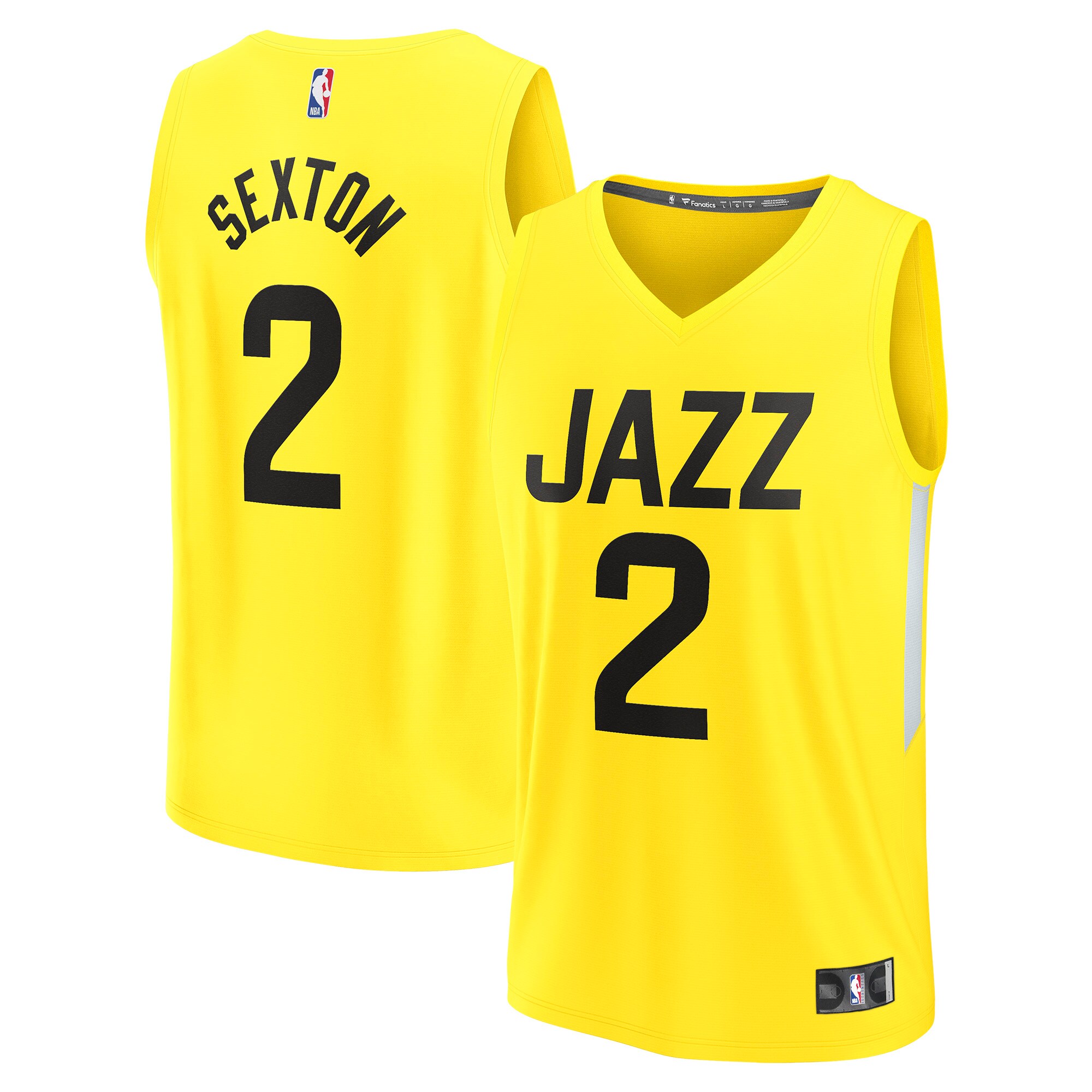 Collin Sexton Utah Jazz Fanatics Branded 2022/23 Fast Break Replica Player Jersey - Icon Edition - Yellow - vstockx