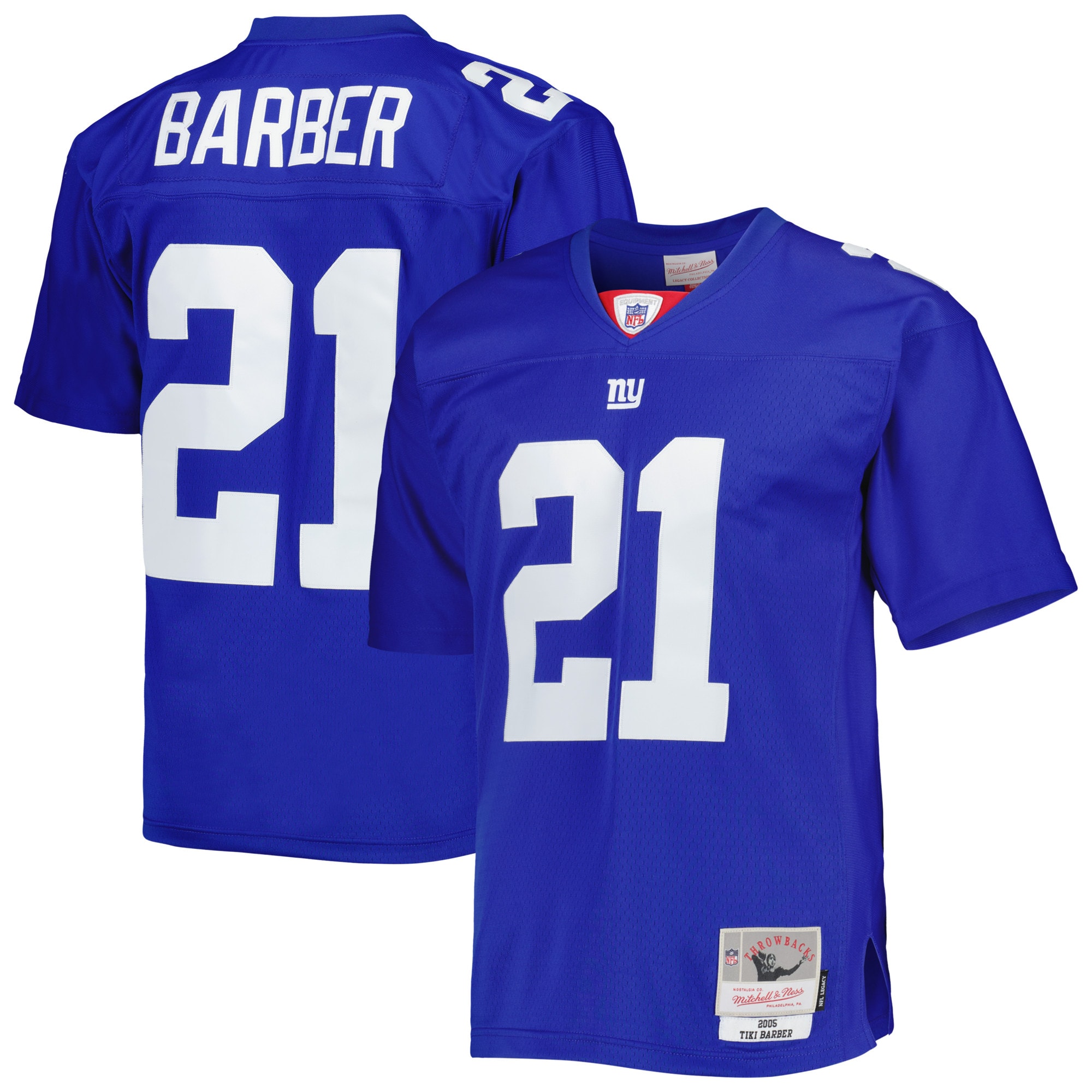 Tiki Barber New York Giants Mitchell & Ness Legacy Replica Jersey - Royal - vstockx