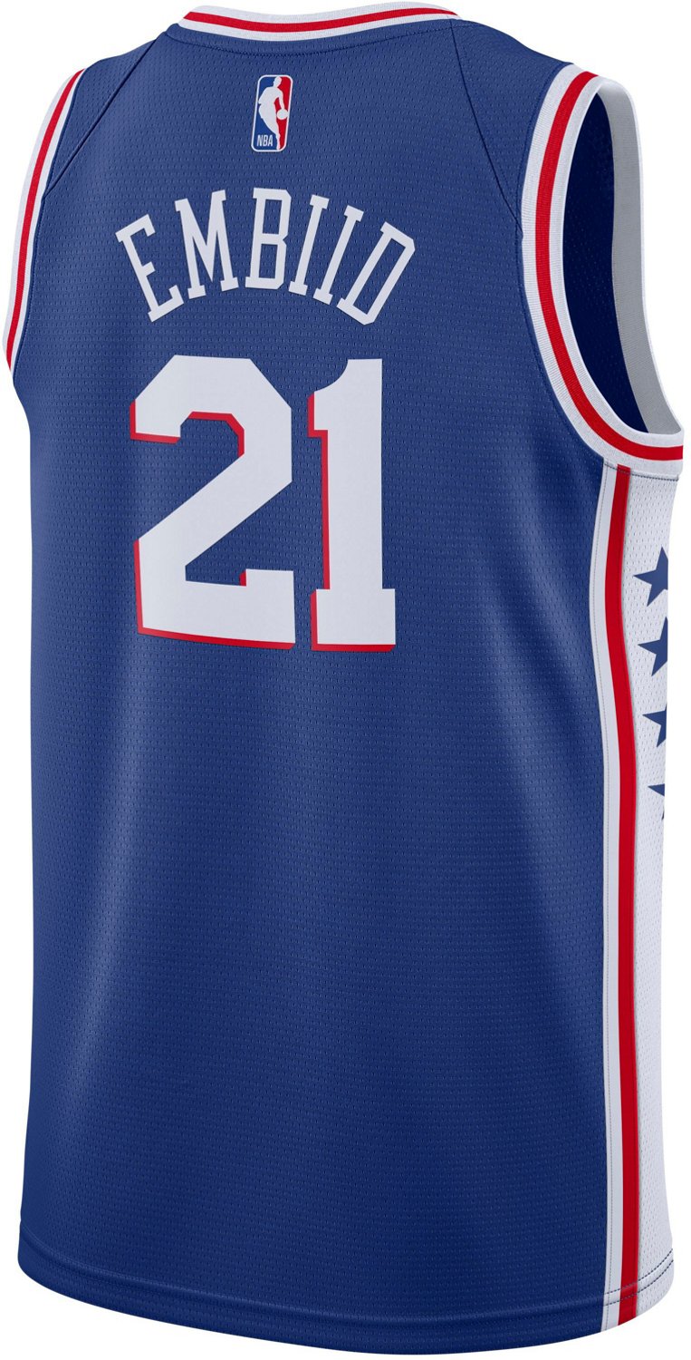 Nike Men's Philadelphia 76ers Joel Embiid 21 NBA Swingman Icon Edition Jersey - vstockx