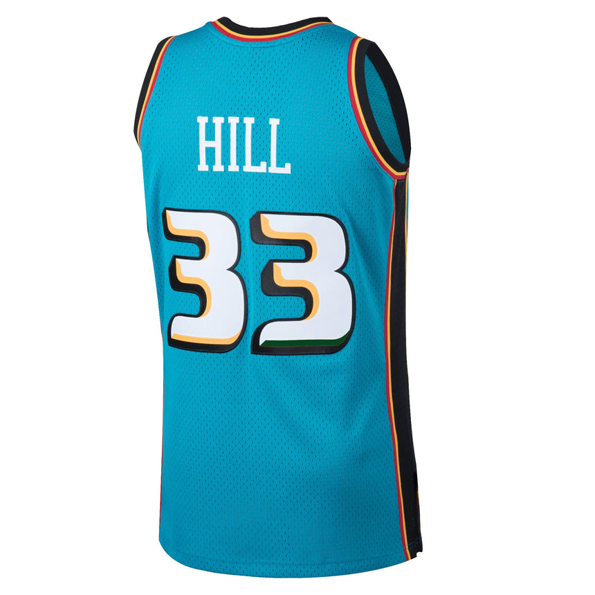 Men's Detroit Pistons Grant Hill Mitchell & Ness Teal 1998-99 Hardwood Classics Swingman Jersey - vstockx