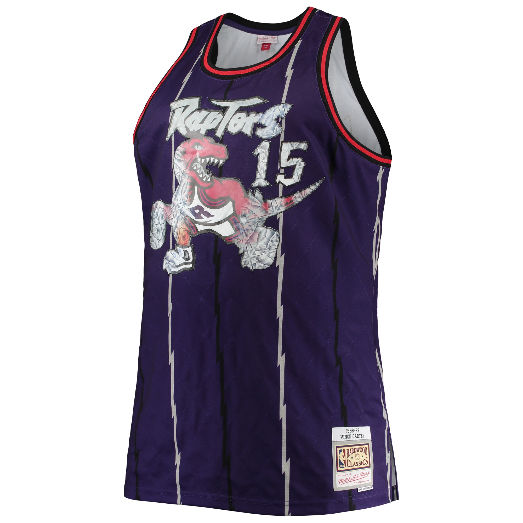Vince Carter Toronto Raptors Mitchell & Ness Big & Tall 1998-99 NBA 75th Anniversary Diamond Swingman Jersey - Purple - vstockx