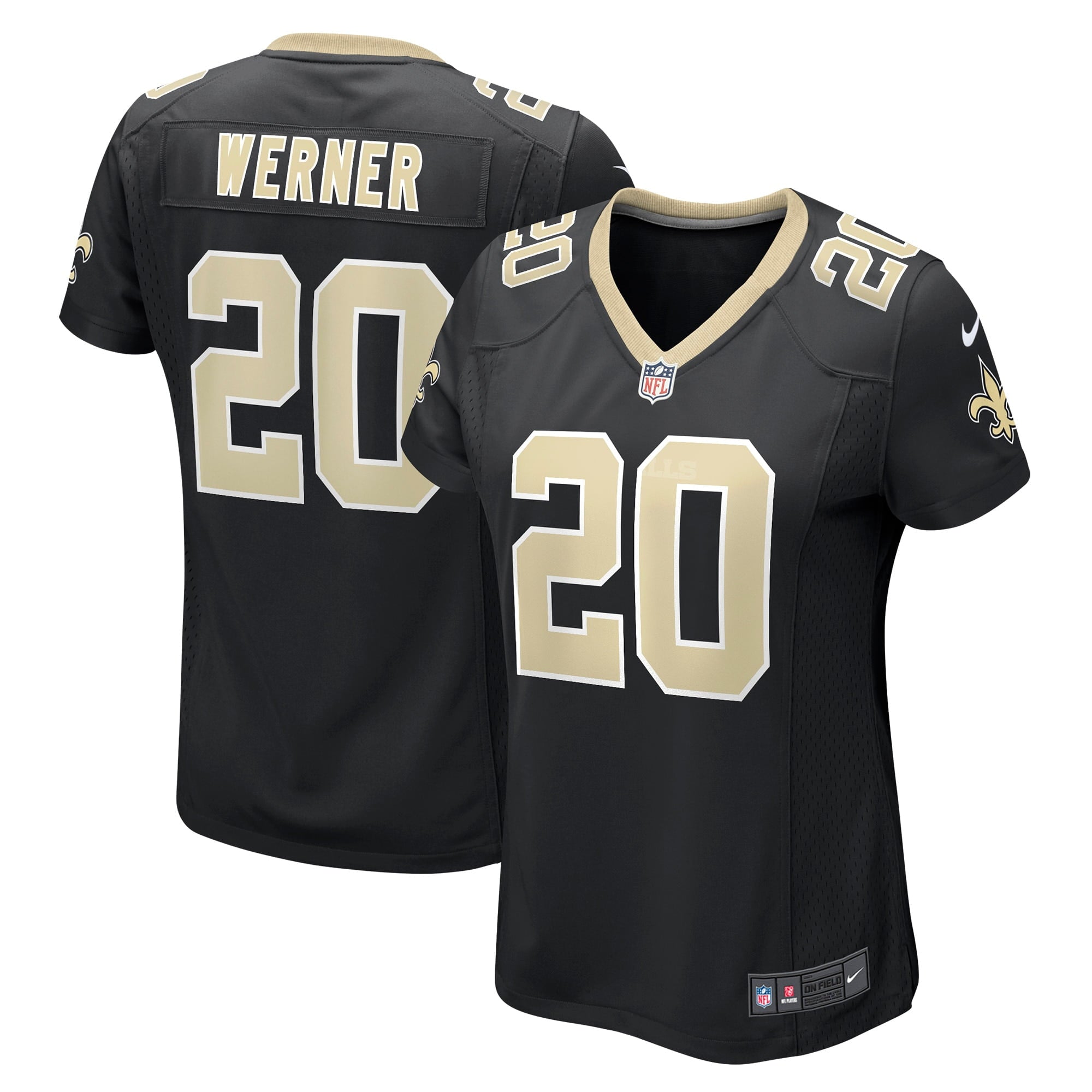 Women's Nike Pete Werner Black New Orleans Saints Game Jersey - vstockx