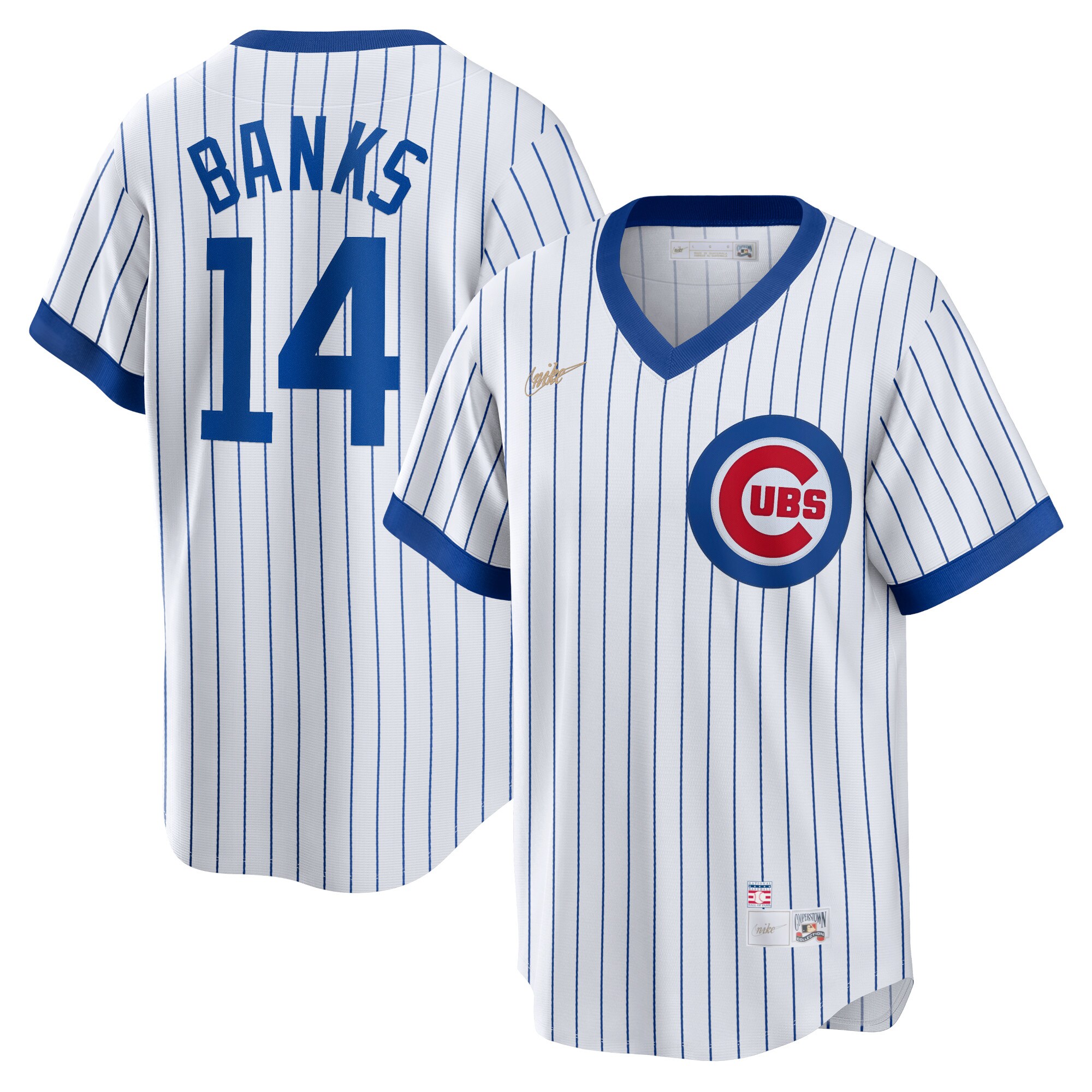 Ernie Banks Chicago Cubs Nike Home Cooperstown Collection Player Jersey - White - vstockx