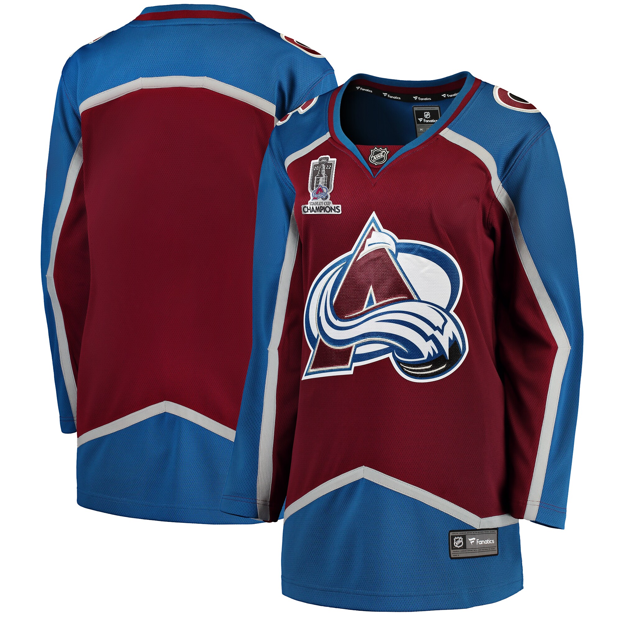 Colorado Avalanche Fanatics Branded Women's Home 2022 Stanley Cup Champions Breakaway Jersey - Burgundy - vstockx