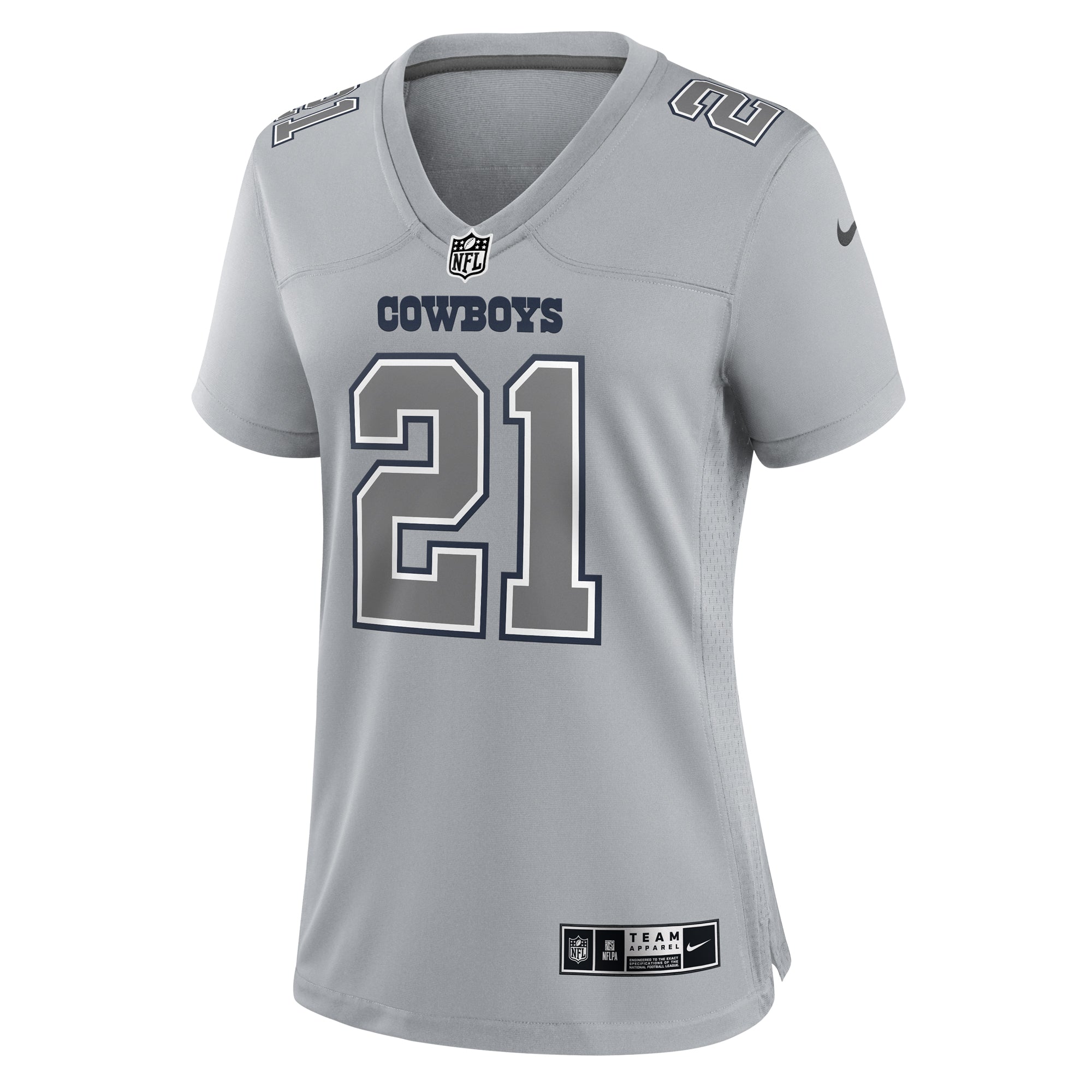 Women's Nike Ezekiel Elliott Gray Dallas Cowboys Atmosphere Fashion Game Jersey - vstockx