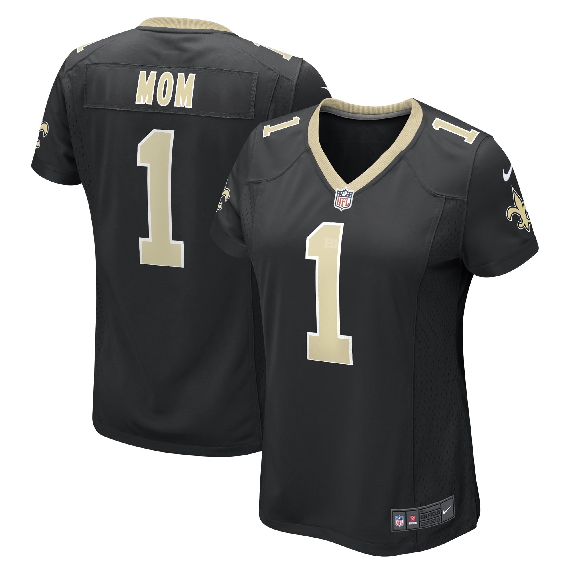 Women's Nike Number 1 Mom Black New Orleans Saints Game Jersey - vstockx