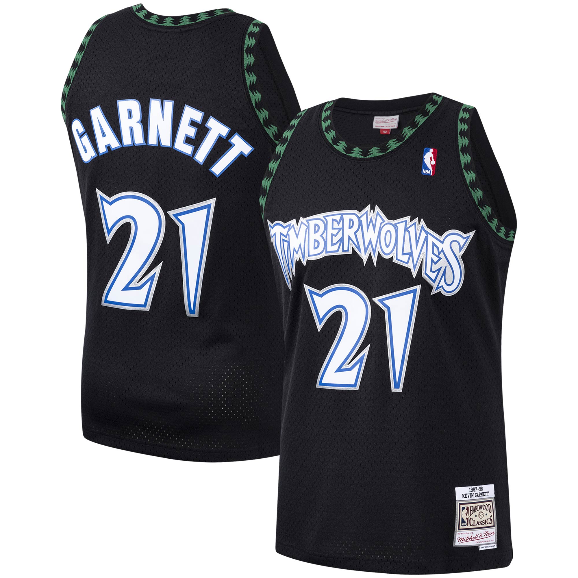 Kevin Garnett Minnesota Timberwolves Mitchell & Ness Hardwood Classics Swingman Jersey - Black - vstockx