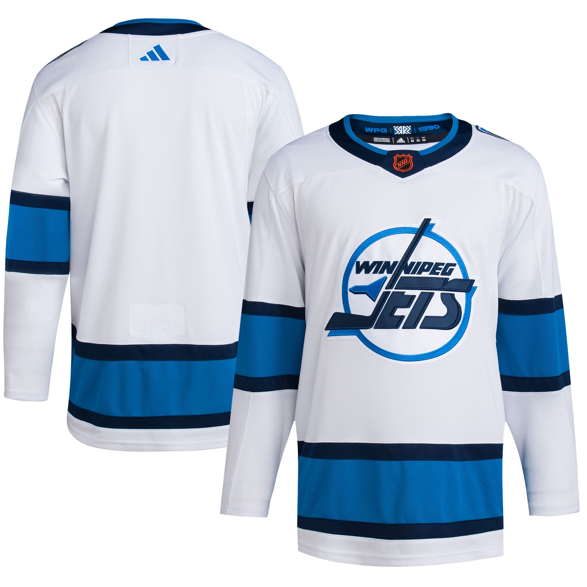 Winnipeg Jets adidas Reverse Retro 2.0 Authentic Blank Jersey - White - vstockx