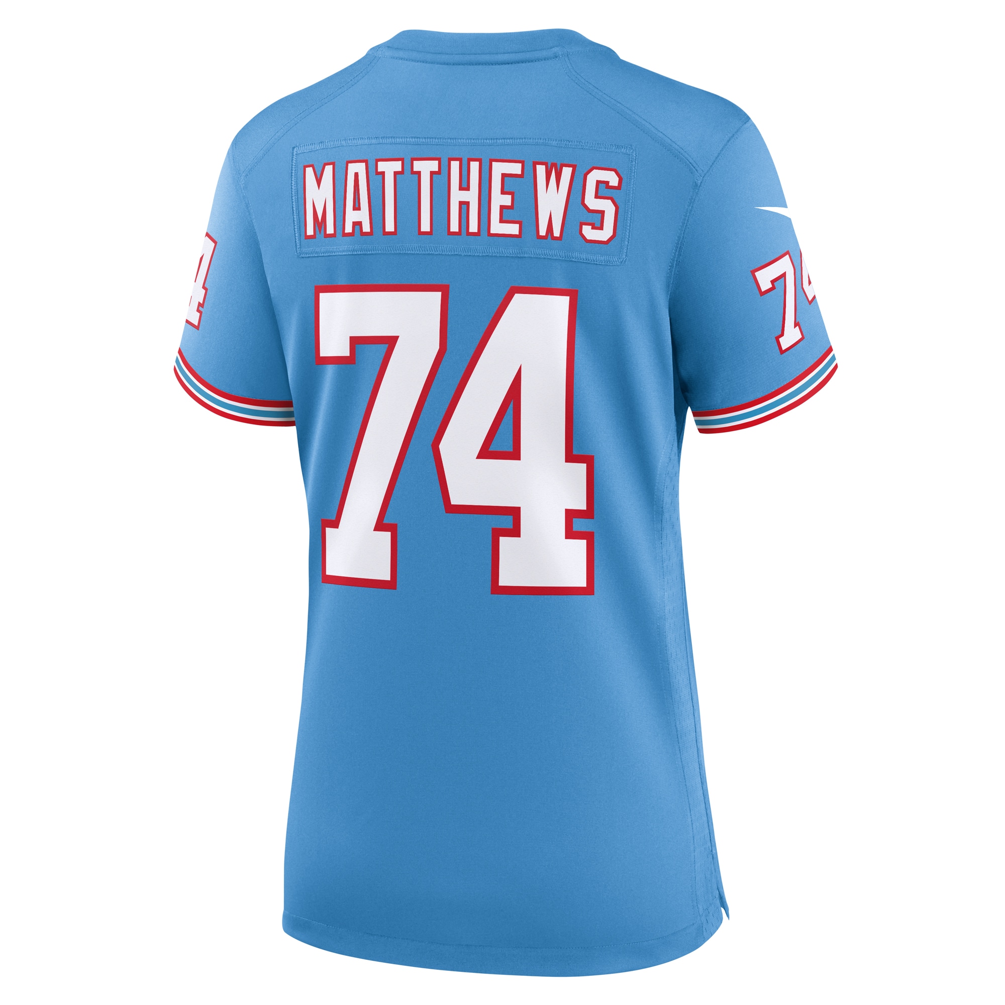 Bruce Matthews Tennessee Titans Nike Women's Oilers Throwback Retired Player Game Jersey - Light Blue - vstockx