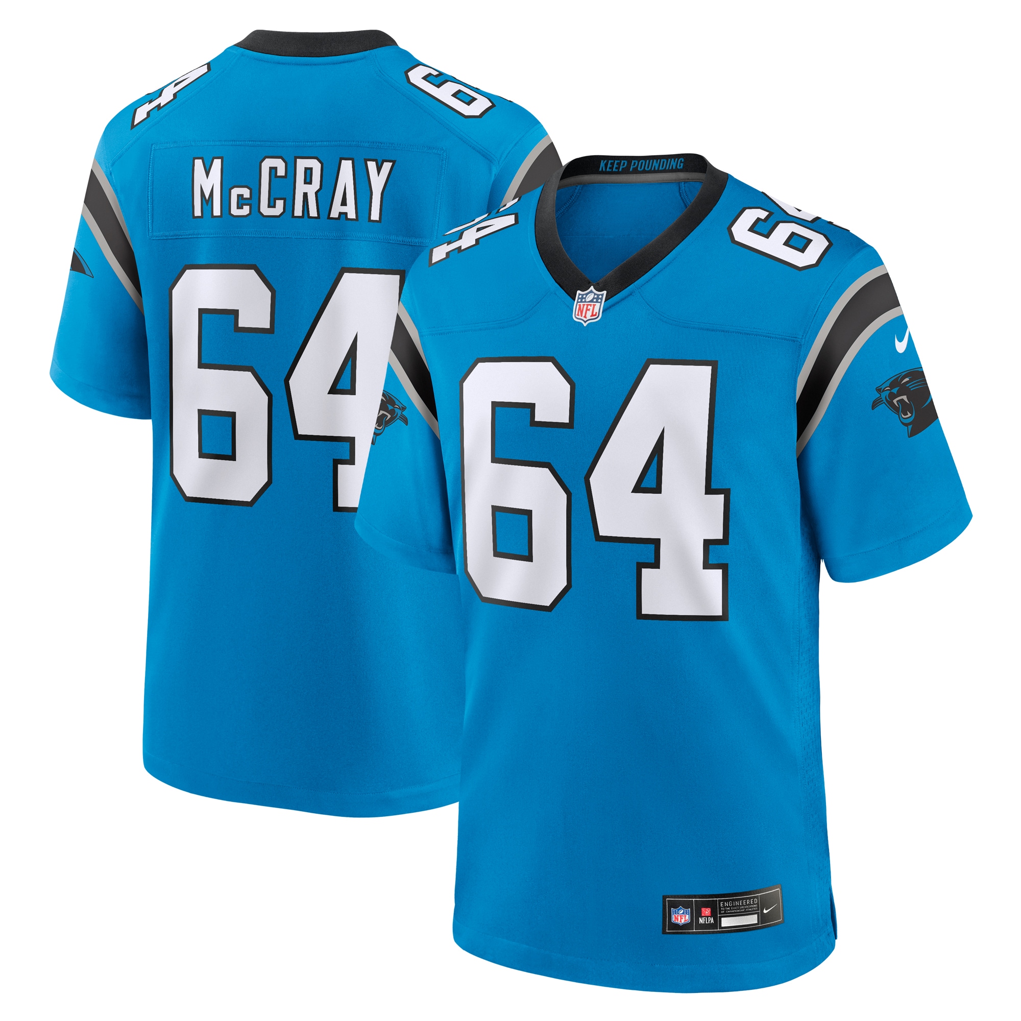 Justin McCray Carolina Panthers Nike Alternate Game Jersey - Blue - vstockx