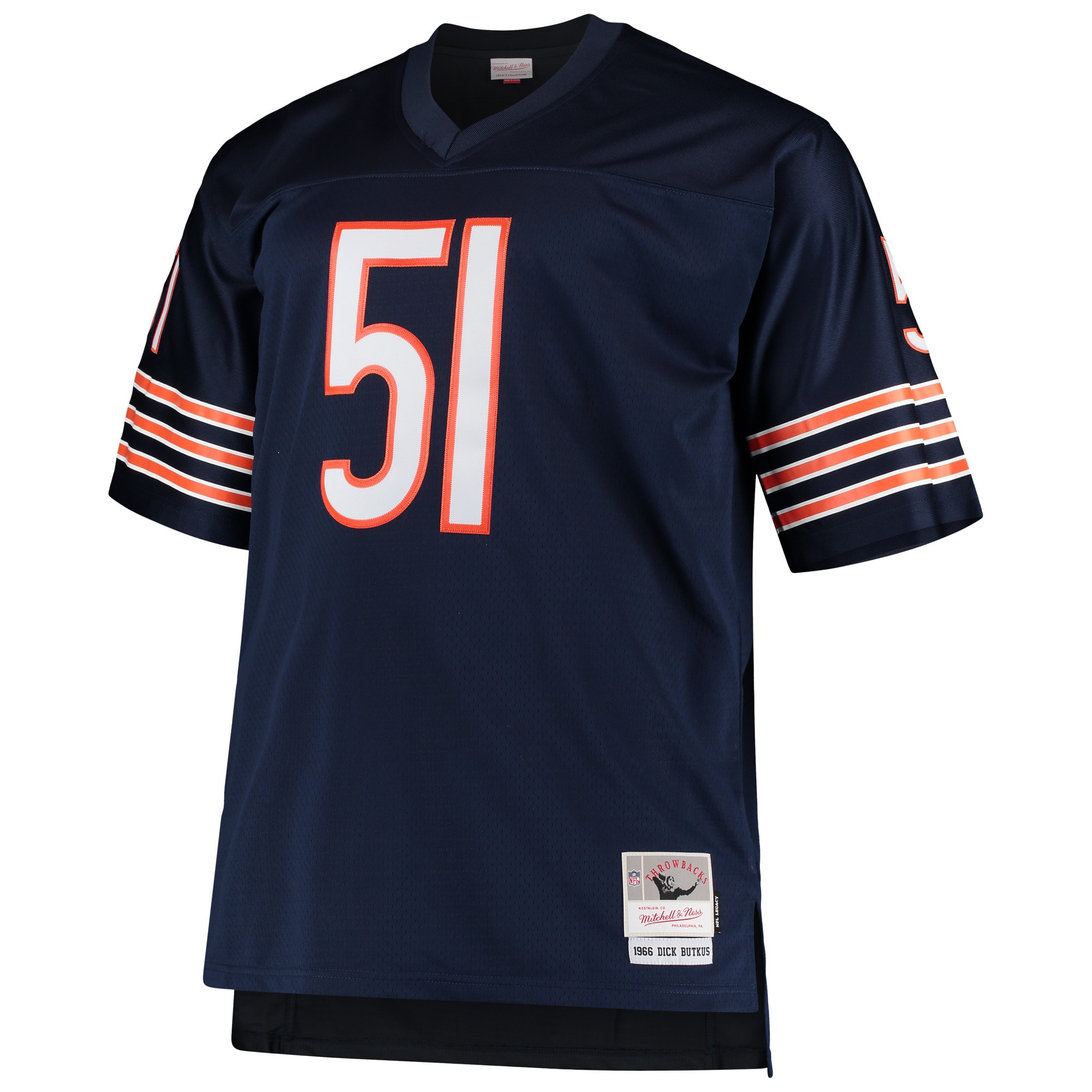 Dick Butkus Chicago Bears Mitchell & Ness Big & Tall 1966 Retired Player Replica Jersey - Navy - vstockx