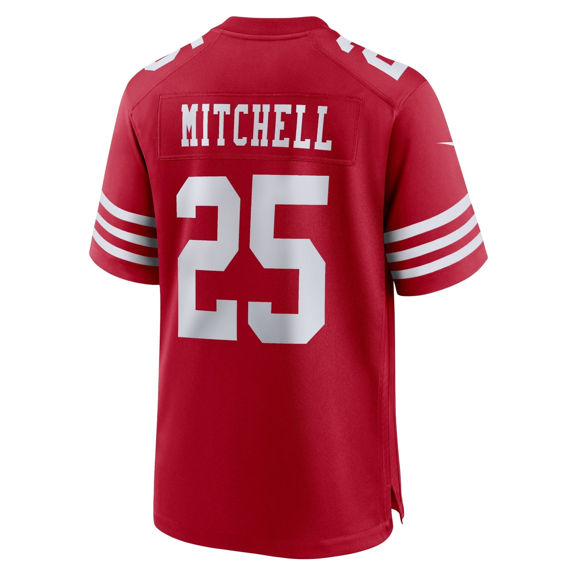 Men's Nike Elijah Mitchell Scarlet San Francisco 49ers Team Player Game Jersey - vstockx