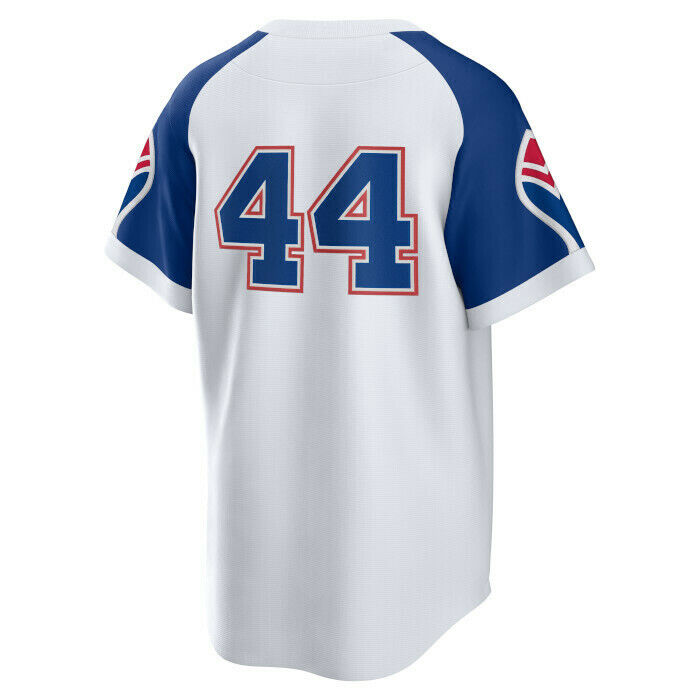 Men's Atlanta Braves Hank Aaron Cooperstown Collection Home Replica Cool Base Jersey - vstockx