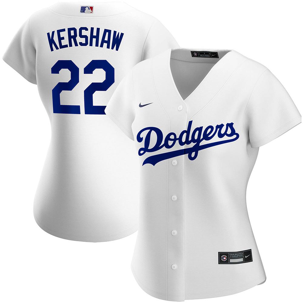 Womens Los Angeles Dodgers Clayton Kershaw Cool Base Replica Jersey White - vstockx