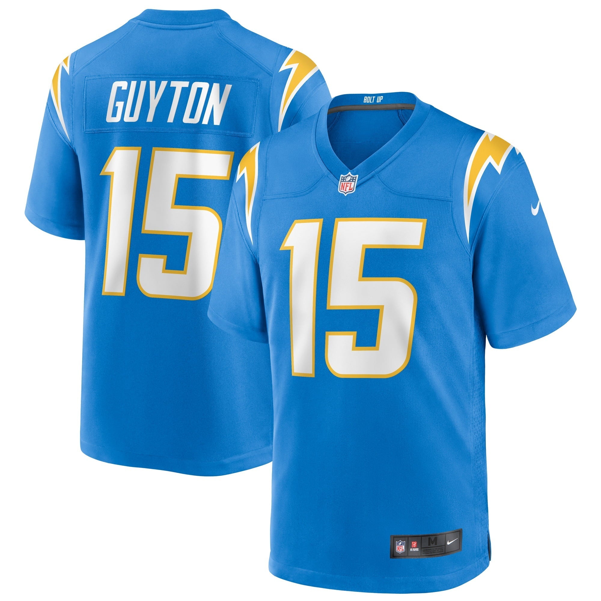 Men's Nike Jalen Guyton Powder Blue Los Angeles Chargers Game Player Jersey - vstockx