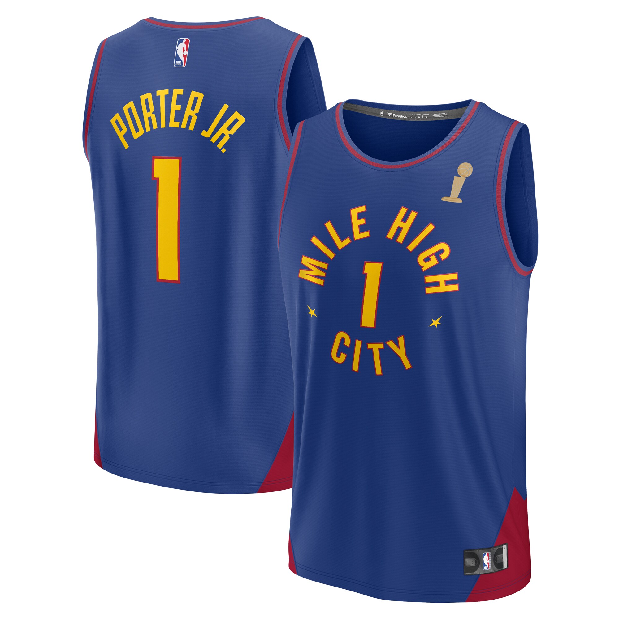 Michael Porter Jr. Denver Nuggets Fanatics Branded Blue 2023 NBA Finals Champions Fast Break Player Jersey - Statement Edition - vstockx