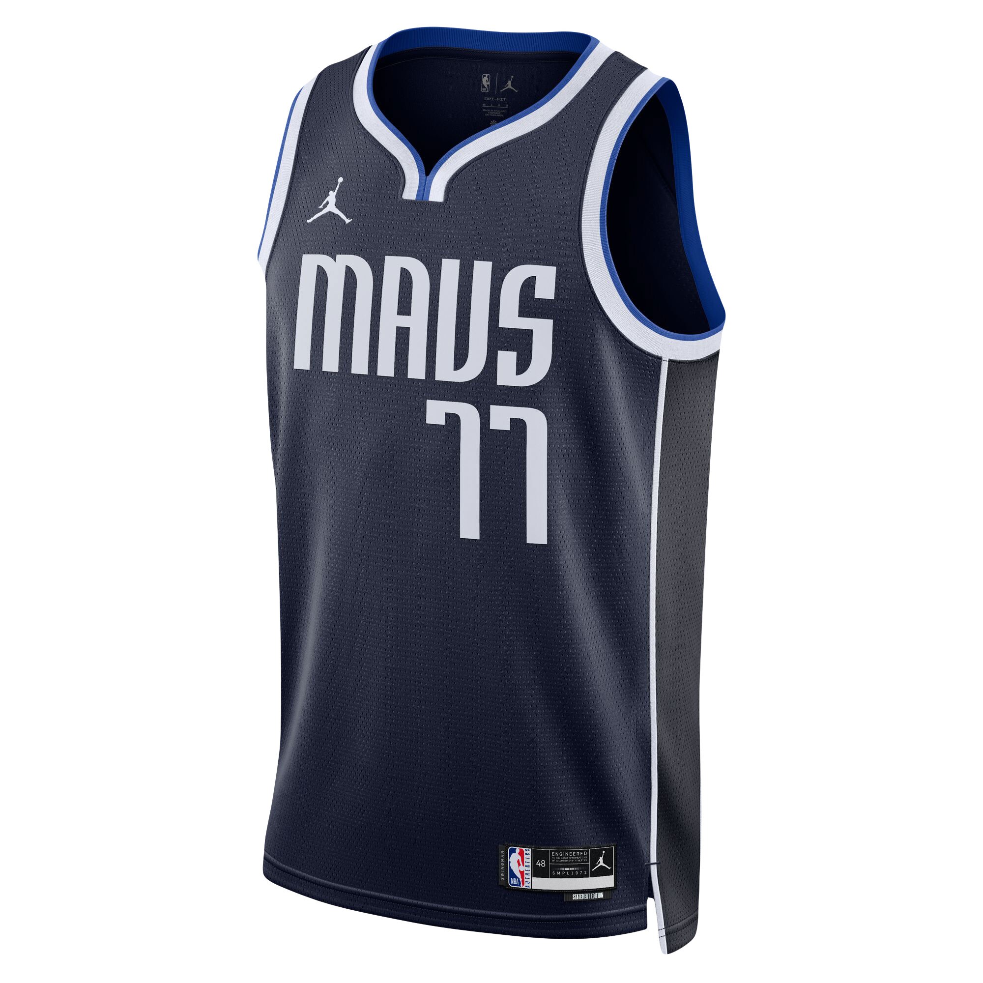 Luka Doncic Dallas Mavericks Jordans Brand Unisex Swingman Jersey - Statement Edition - Navy - vstockx