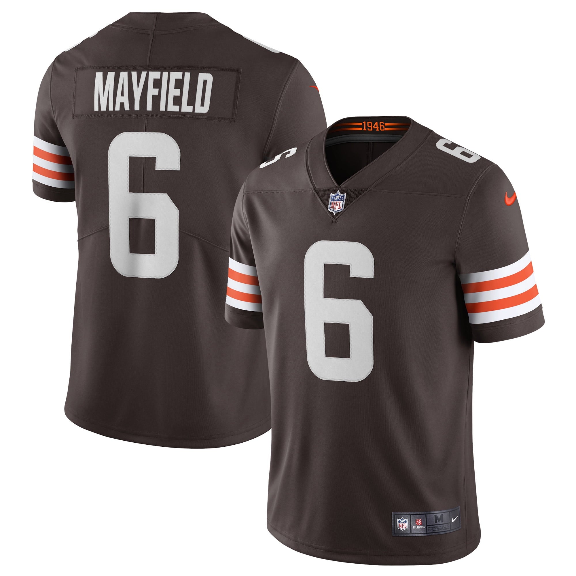 Men's Nike Baker Mayfield Brown Cleveland Browns Vapor Limited Player Jersey - vstockx