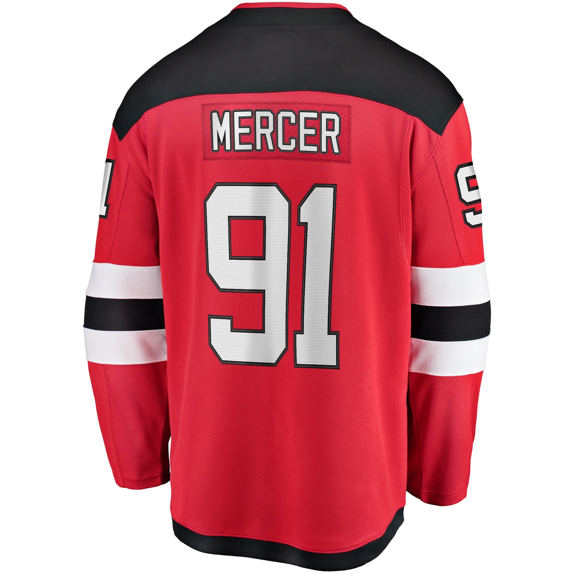 Men's Fanatics Branded Dawson Mercer Red New Jersey Devils Home Breakaway Jersey - vstockx