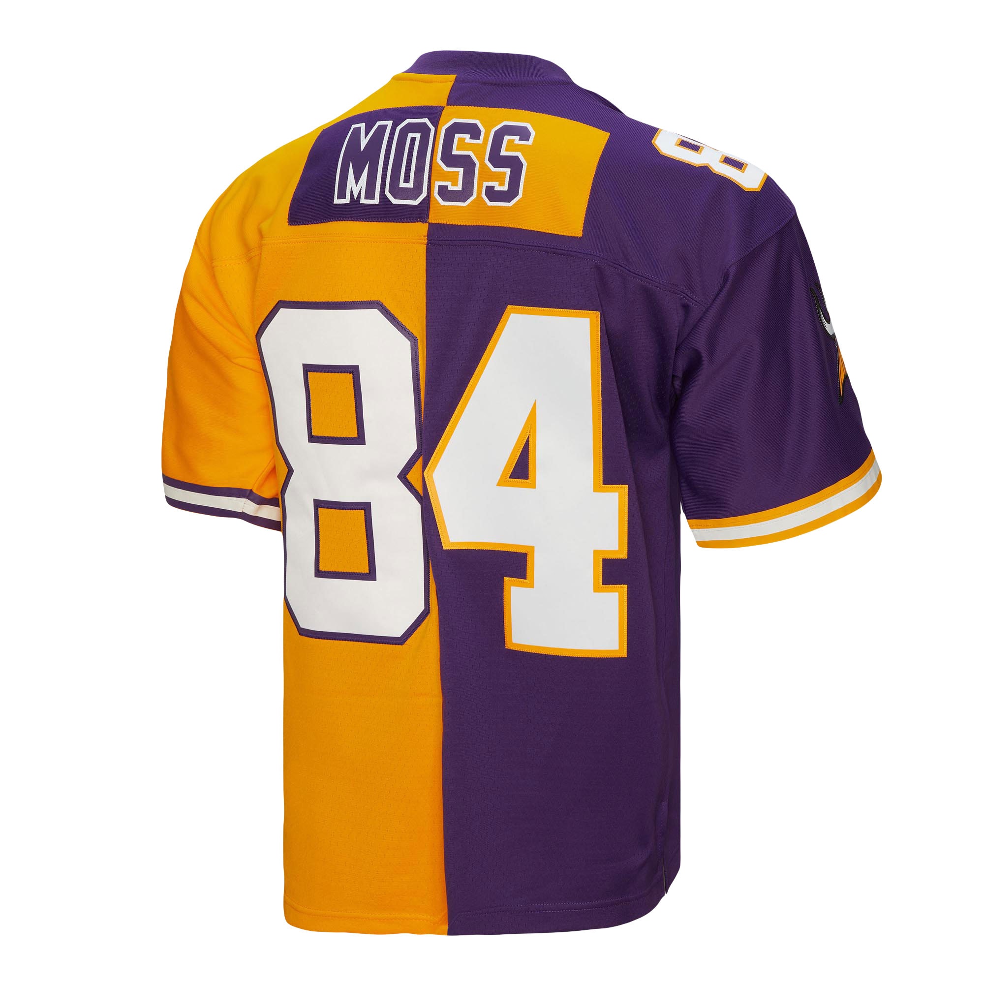 Randy Moss Minnesota Vikings Mitchell & Ness 1998 Split Legacy Replica Jersey - Purple/Gold - vstockx