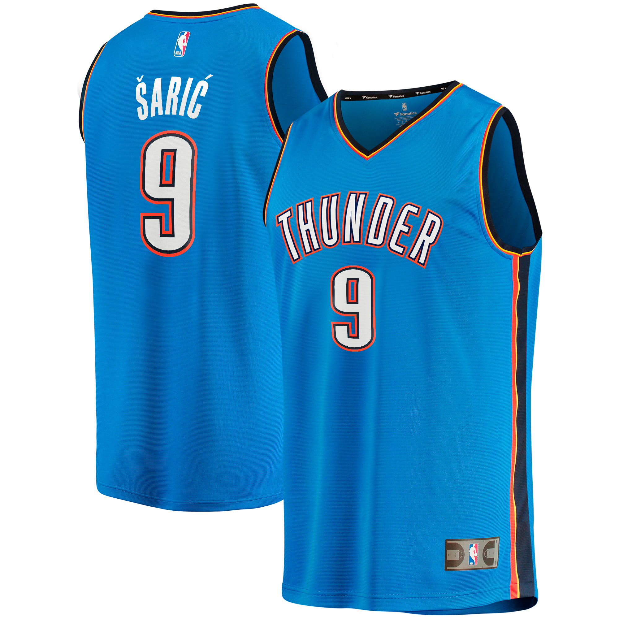 Dario Saric Oklahoma City Thunder Fanatics Branded Fast Break Player Jersey - Icon Edition - Blue - vstockx