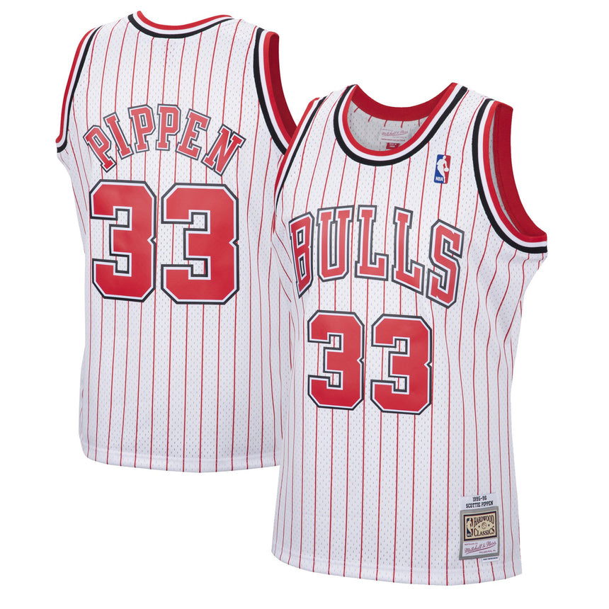 Men's Scottie Pippen Chicago Bulls Mitchell & Ness 1995-96 Hardwood Classics Reload Swingman Jersey - White - vstockx