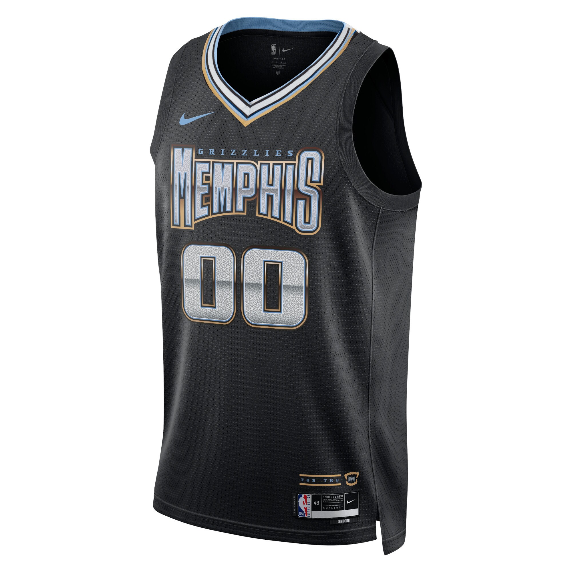 Memphis Grizzlies Nike Unisex 2022/23 Swingman Custom Jersey - City Edition - Black - vstockx