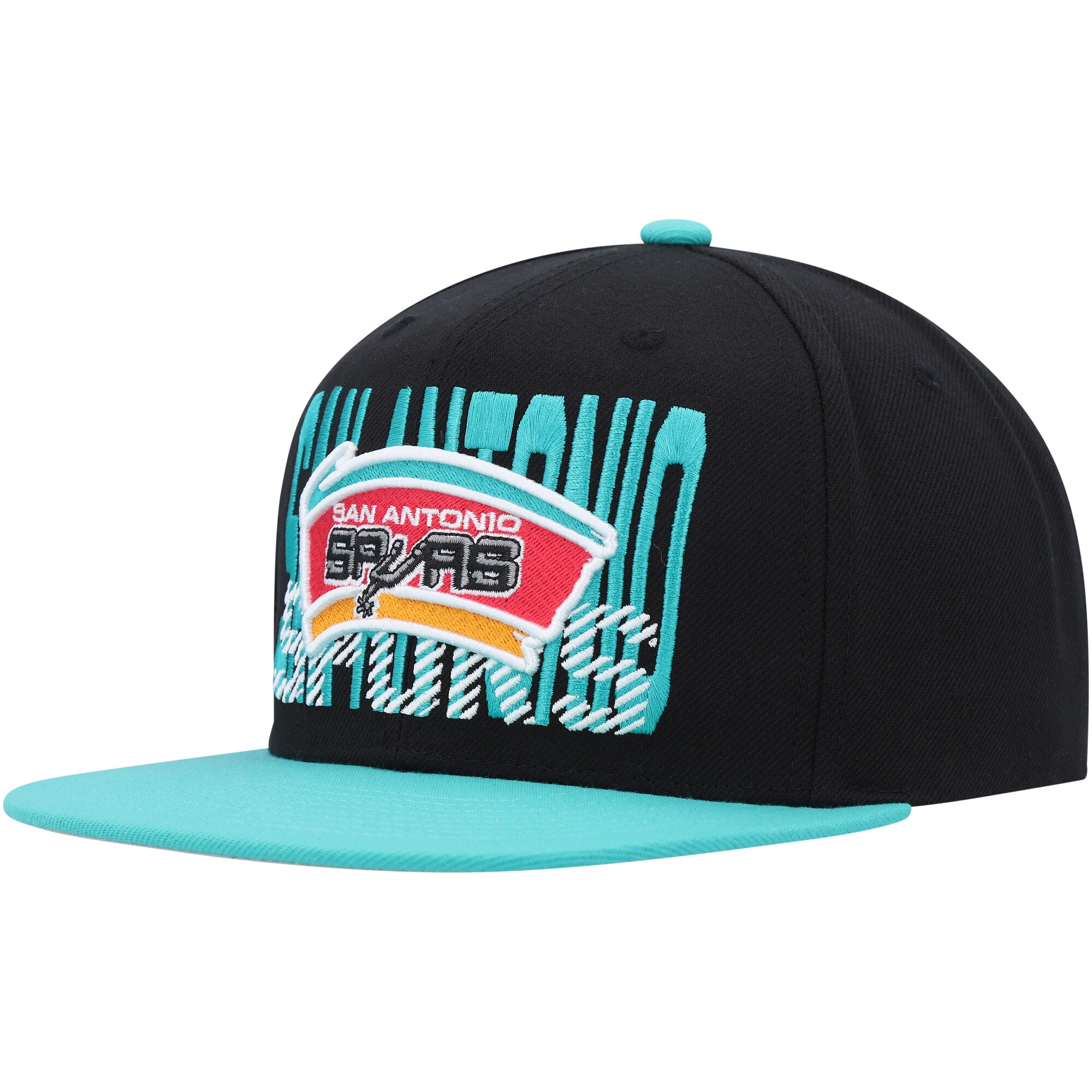 San Antonio Spurs Mitchell & Ness SOUL Cross Check Snapback - Black - vstockx