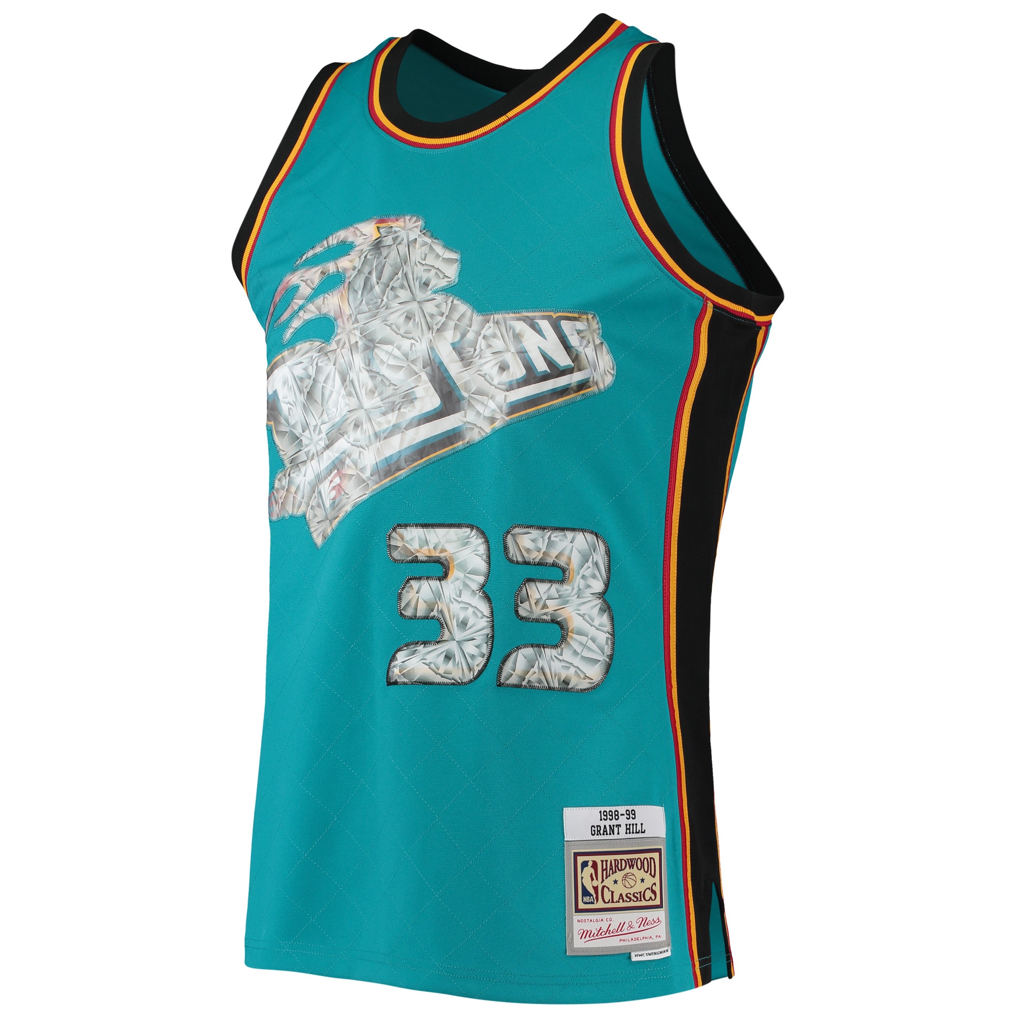 Grant Hill Detroit Pistons Mitchell & Ness 1996-97 Hardwood Classics NBA 75th Anniversary Diamond Swingman Jersey - Teal - vstockx