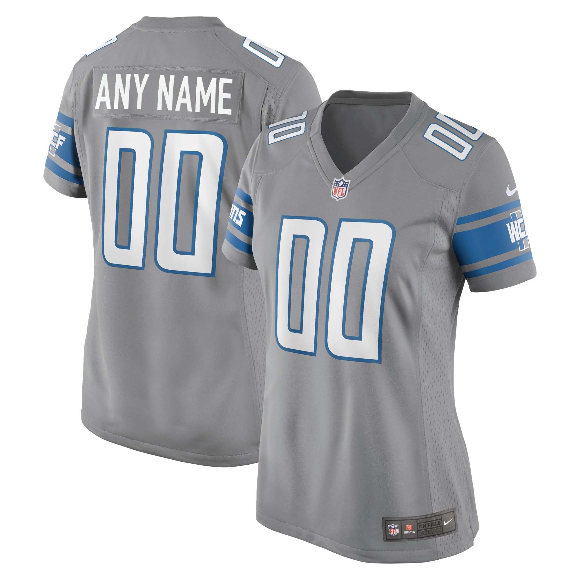 Detroit Lions Nike Women's Alternate Custom Game Jersey - Gray - vstockx