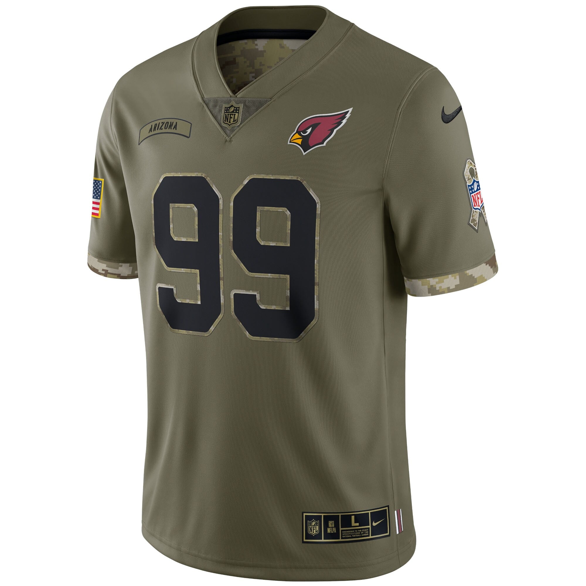 Men's Nike J.J. Watt Olive Arizona Cardinals 2022 Salute To Service Limited Jersey - vstockx