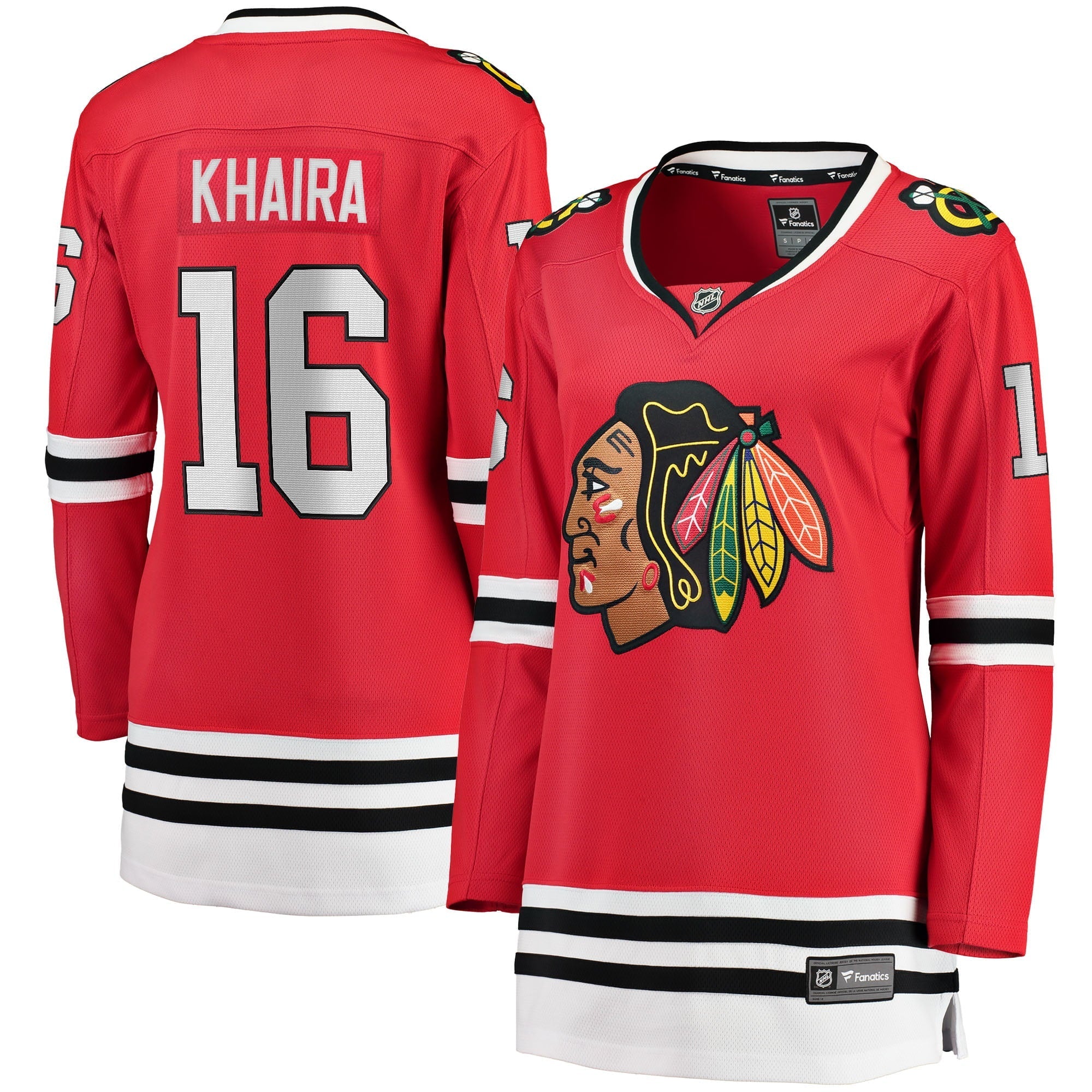 Women's Fanatics Branded Jujhar Khaira Red Chicago Blackhawks Breakaway Player Jersey - vstockx