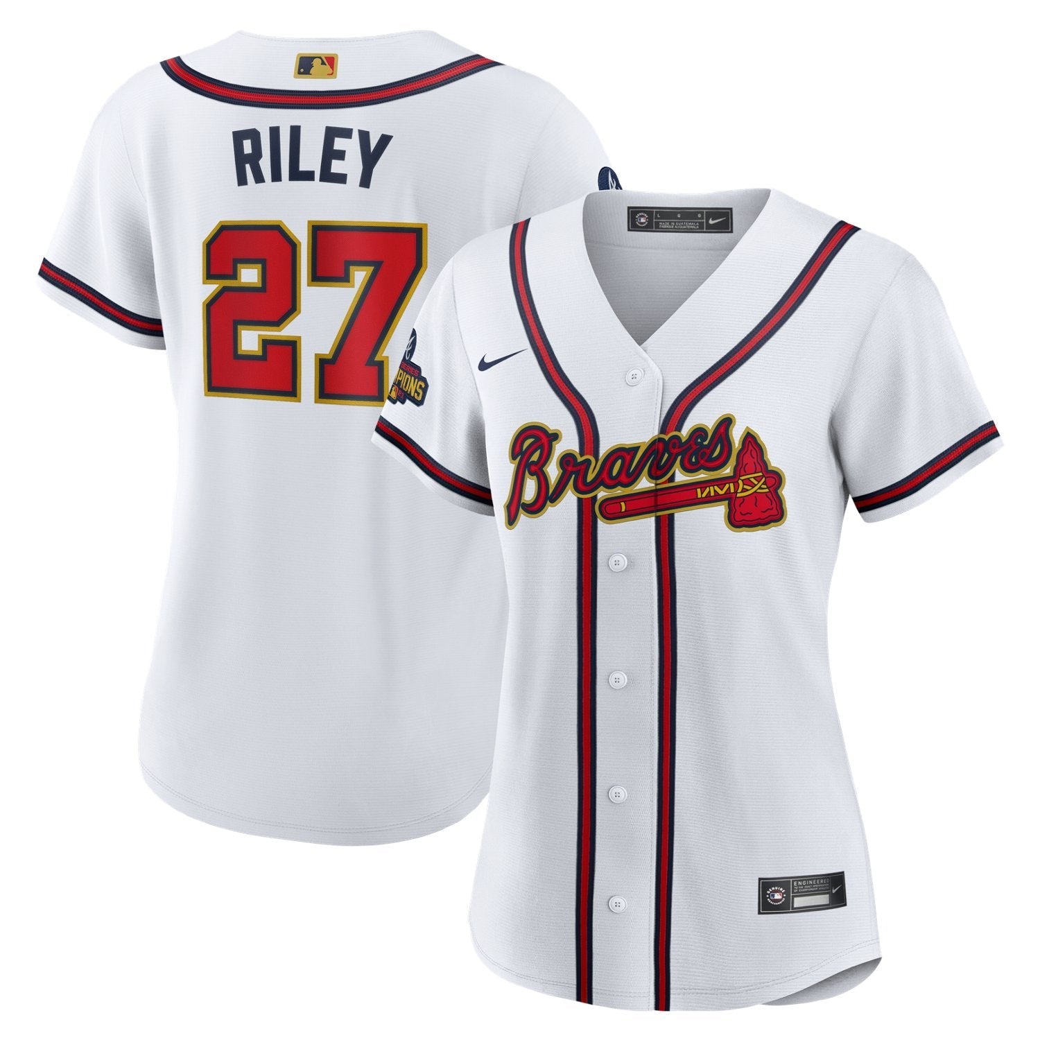 Nike Women's Atlanta Braves Austin Riley #27 Gold Replica Jersey - vstockx
