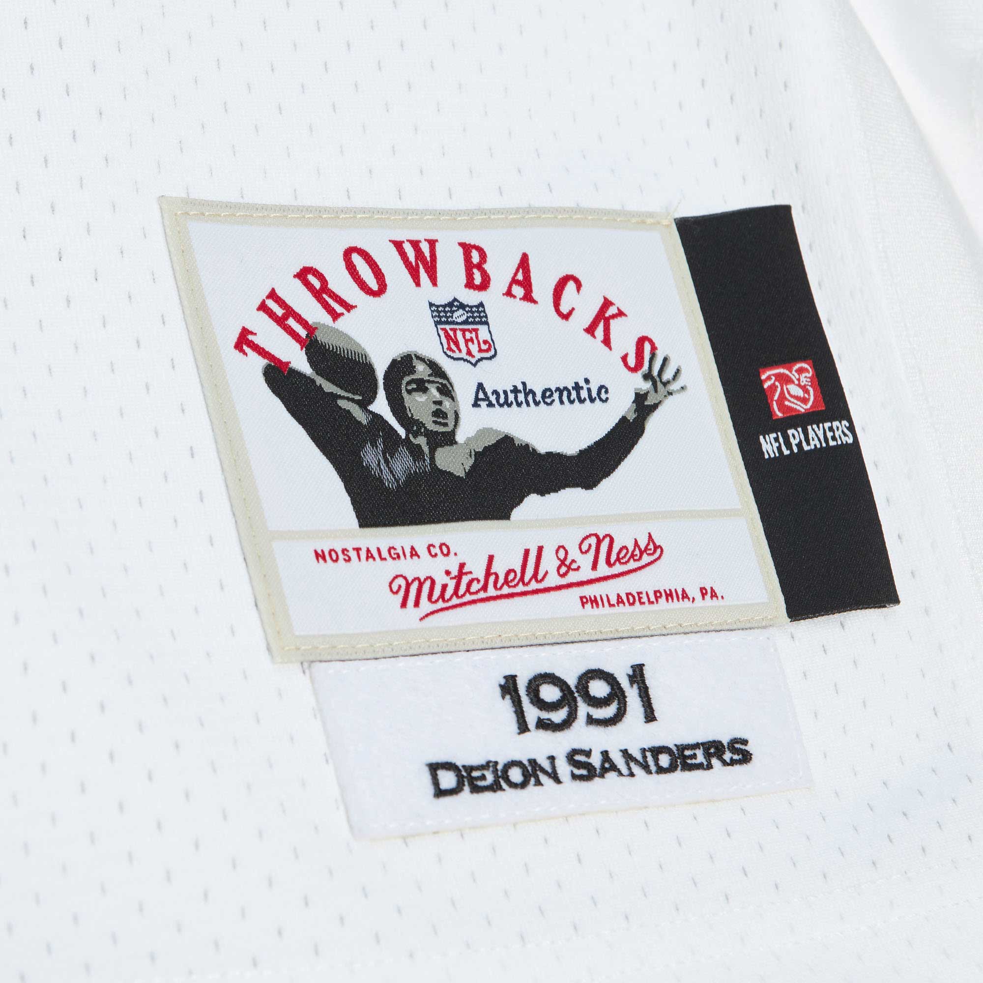 Deion Sanders Atlanta Falcons Mitchell & Ness 1991 Authentic Jersey - White - vstockx