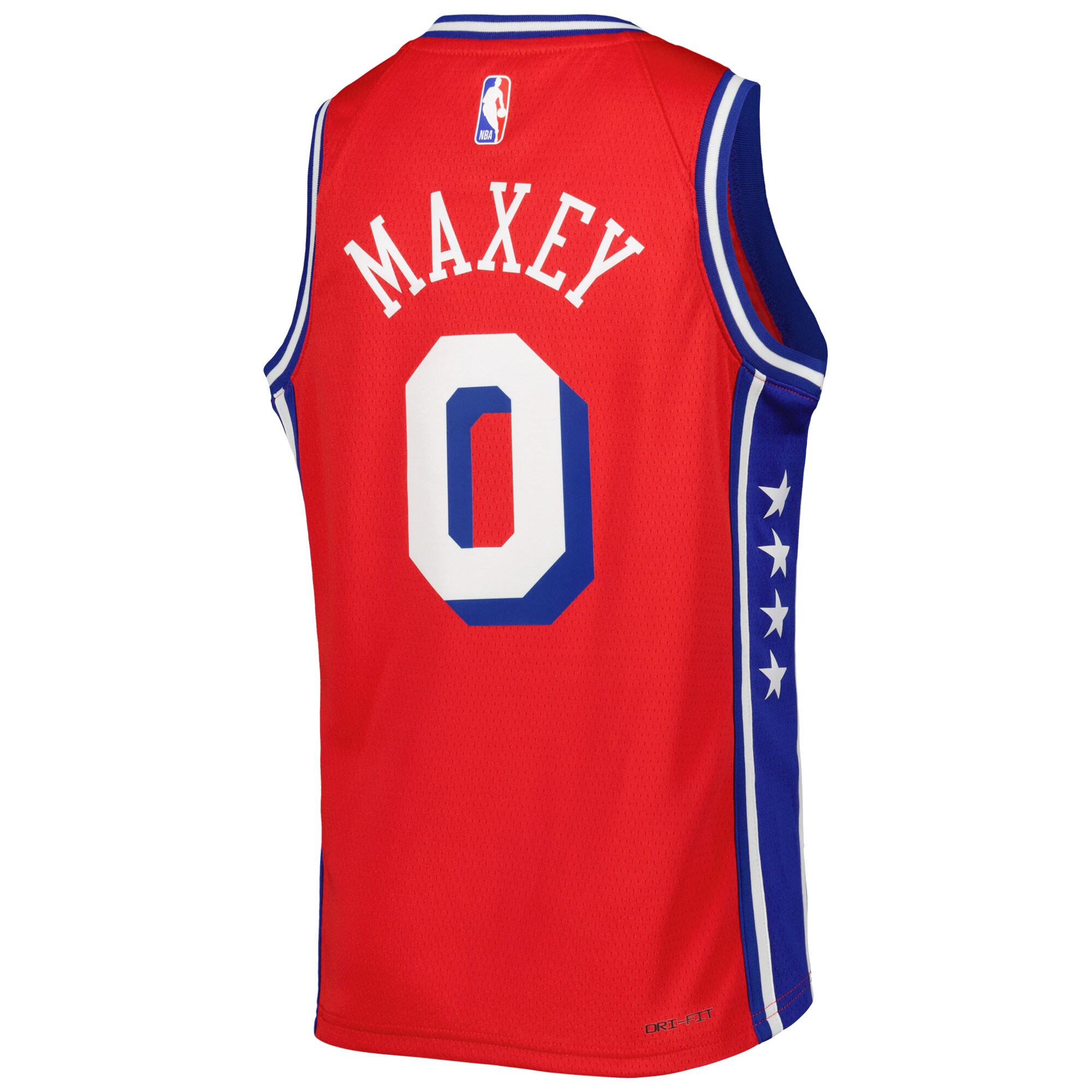 Tyrese Maxey Philadelphia 76ers Jordans Brand Youth Swingman Jersey - Statement Edition - Red - vstockx