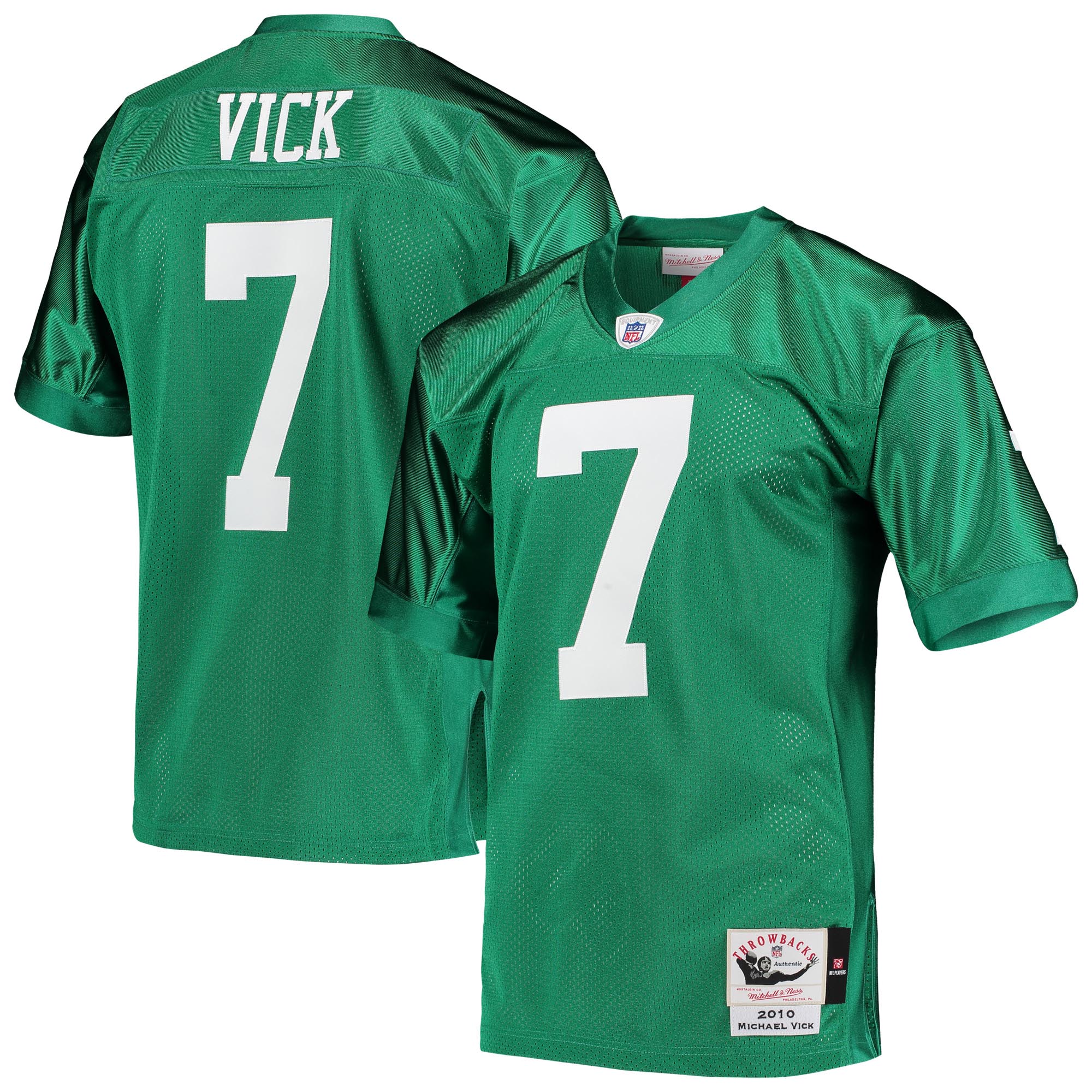 Michael Vick Philadelphia Eagles Mitchell & Ness 2010 Authentic Throwback Retired Player Jersey - Kelly Green - vstockx