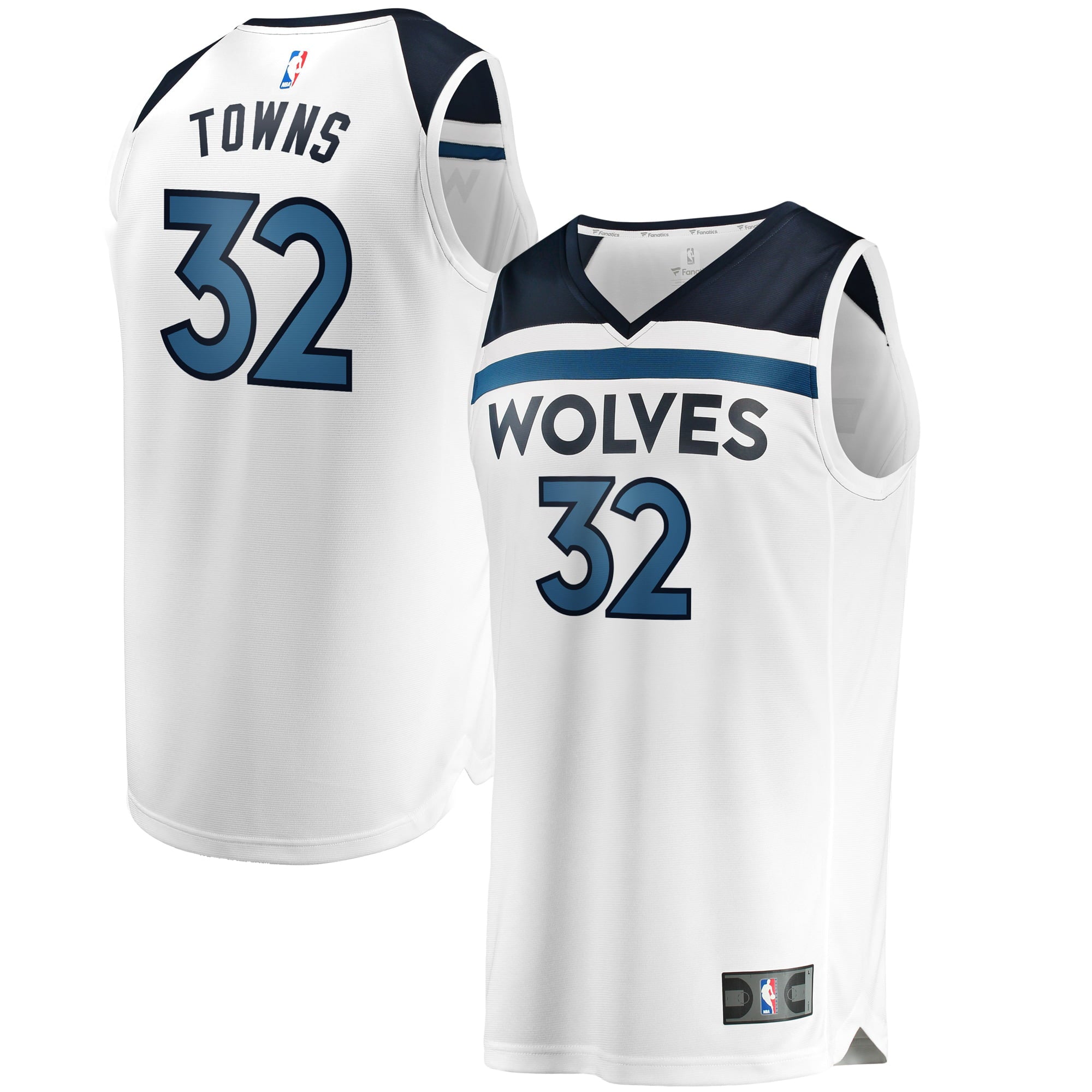 Men's Fanatics Branded Karl-Anthony Towns White Minnesota Timberwolves Fast Break Replica Jersey - Association Edition - vstockx