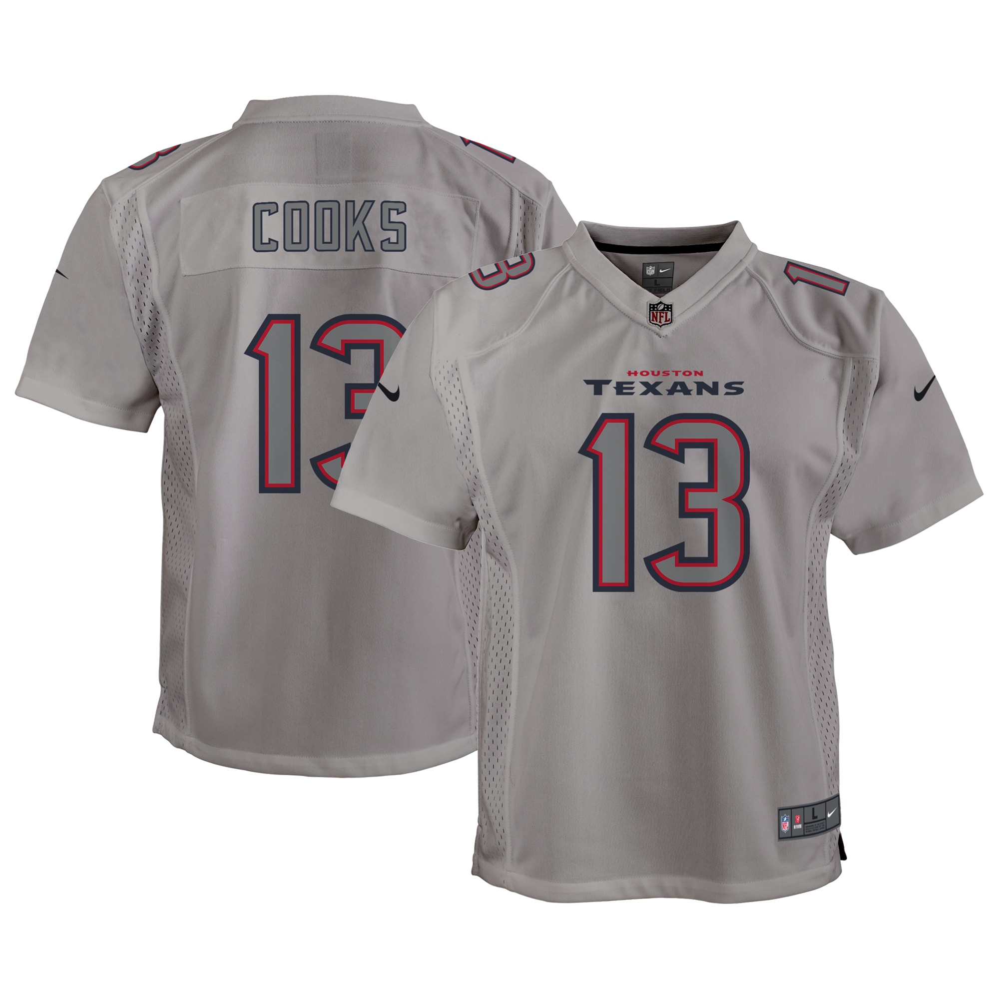 Brandin Cooks Houston Texans Nike Youth Atmosphere Game Jersey - Gray - vstockx