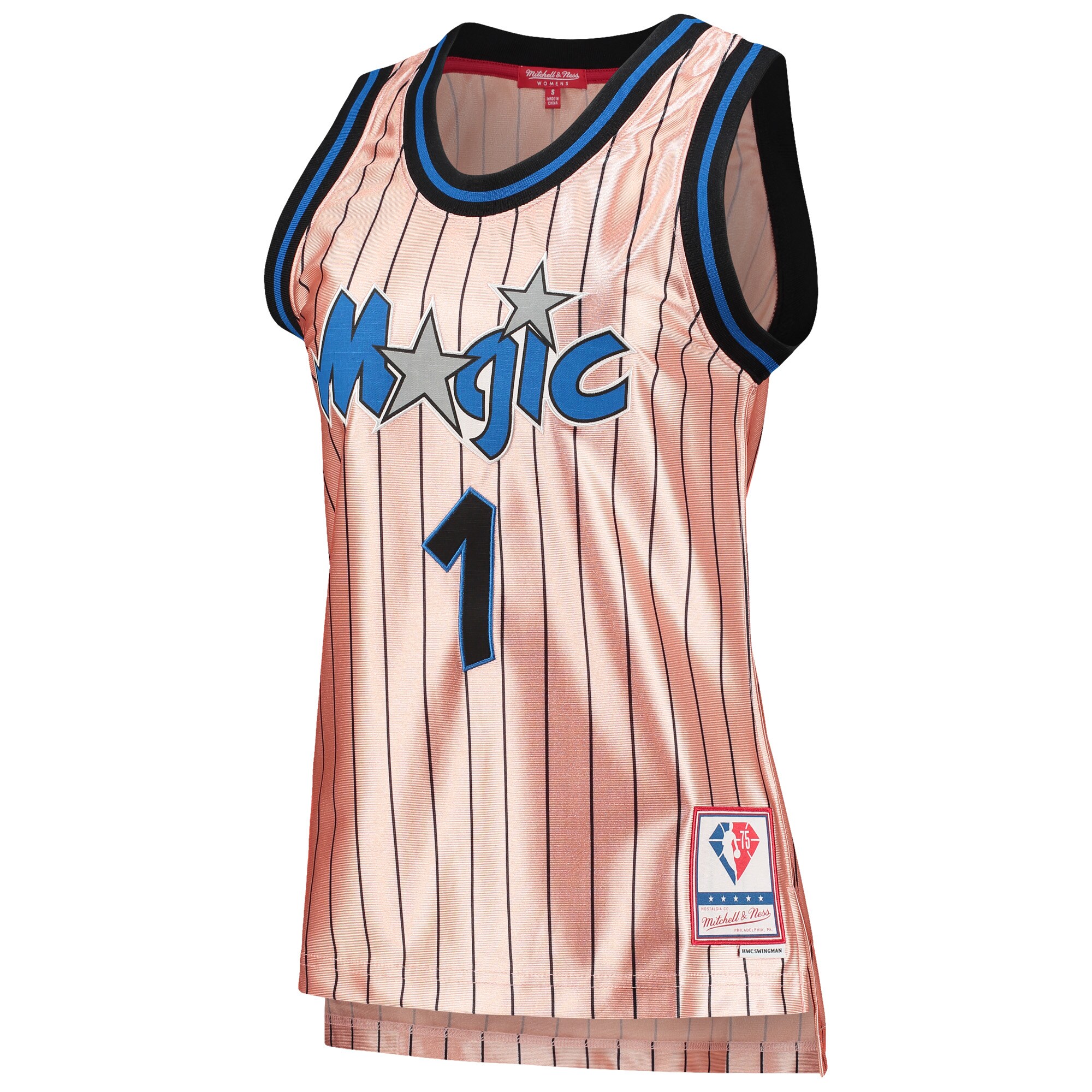 Penny Hardaway Orlando Magic Mitchell & Ness Women's 75th Anniversary Rose Gold 1993 Swingman Jersey - Pink - vstockx