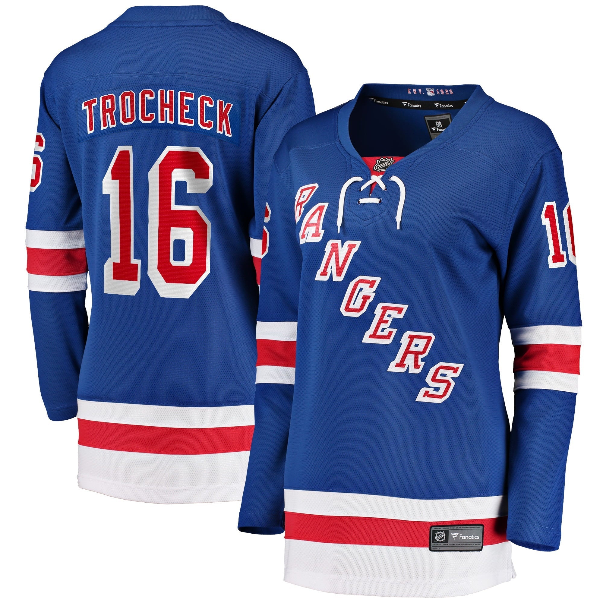 Women's Fanatics Branded Vincent Trocheck Blue New York Rangers Home Breakaway Player Jersey - vstockx