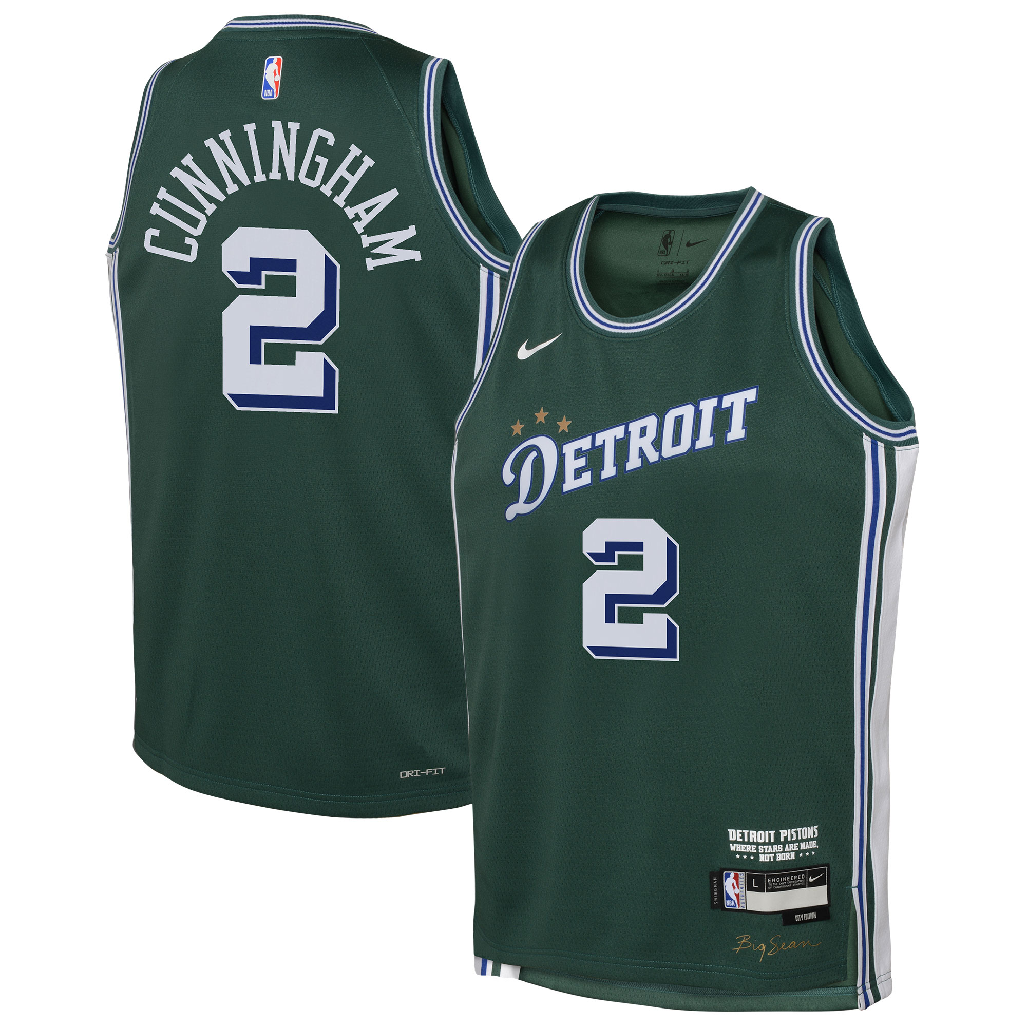 Cade Cunningham Detroit Pistons Nike Youth 2022/23 Swingman Jersey - City Edition - Green - vstockx