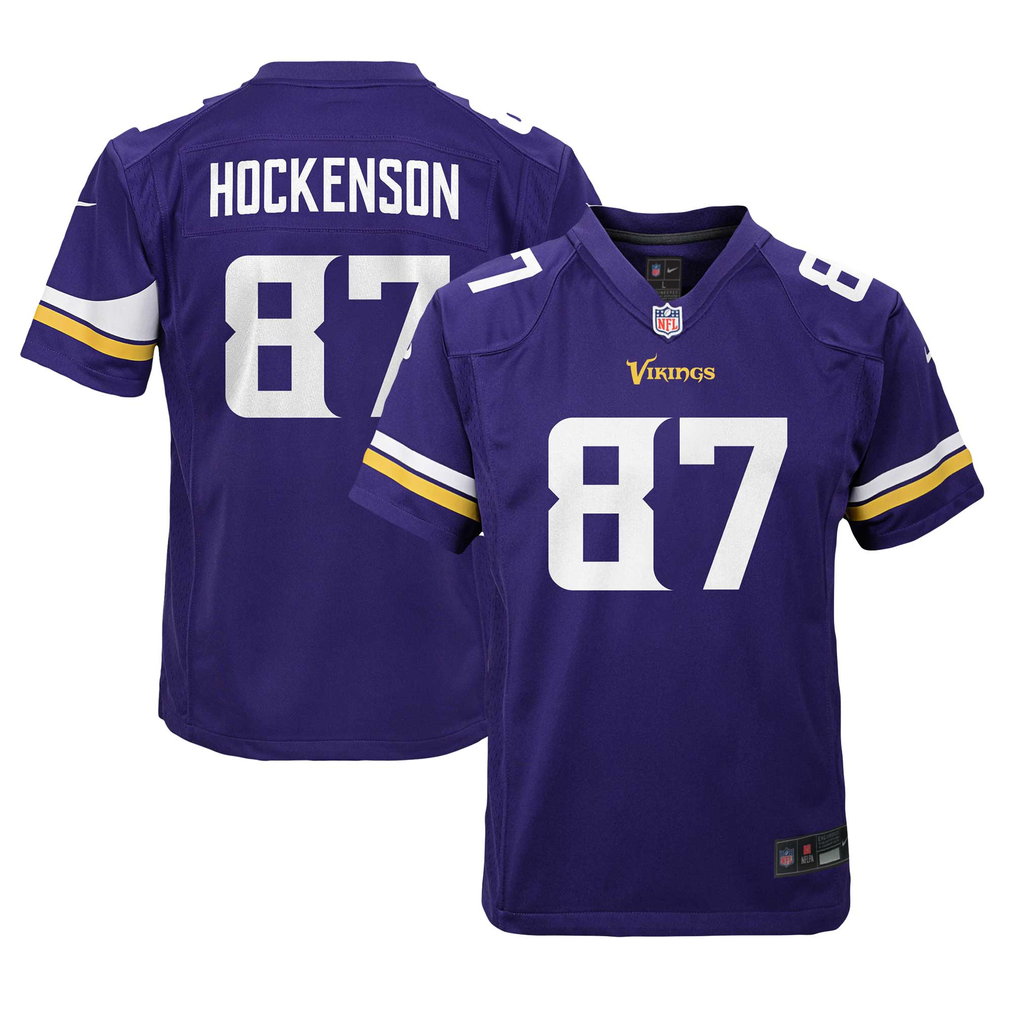 T.J. Hockenson Minnesota Vikings Nike Youth Game Jersey - Purple - vstockx