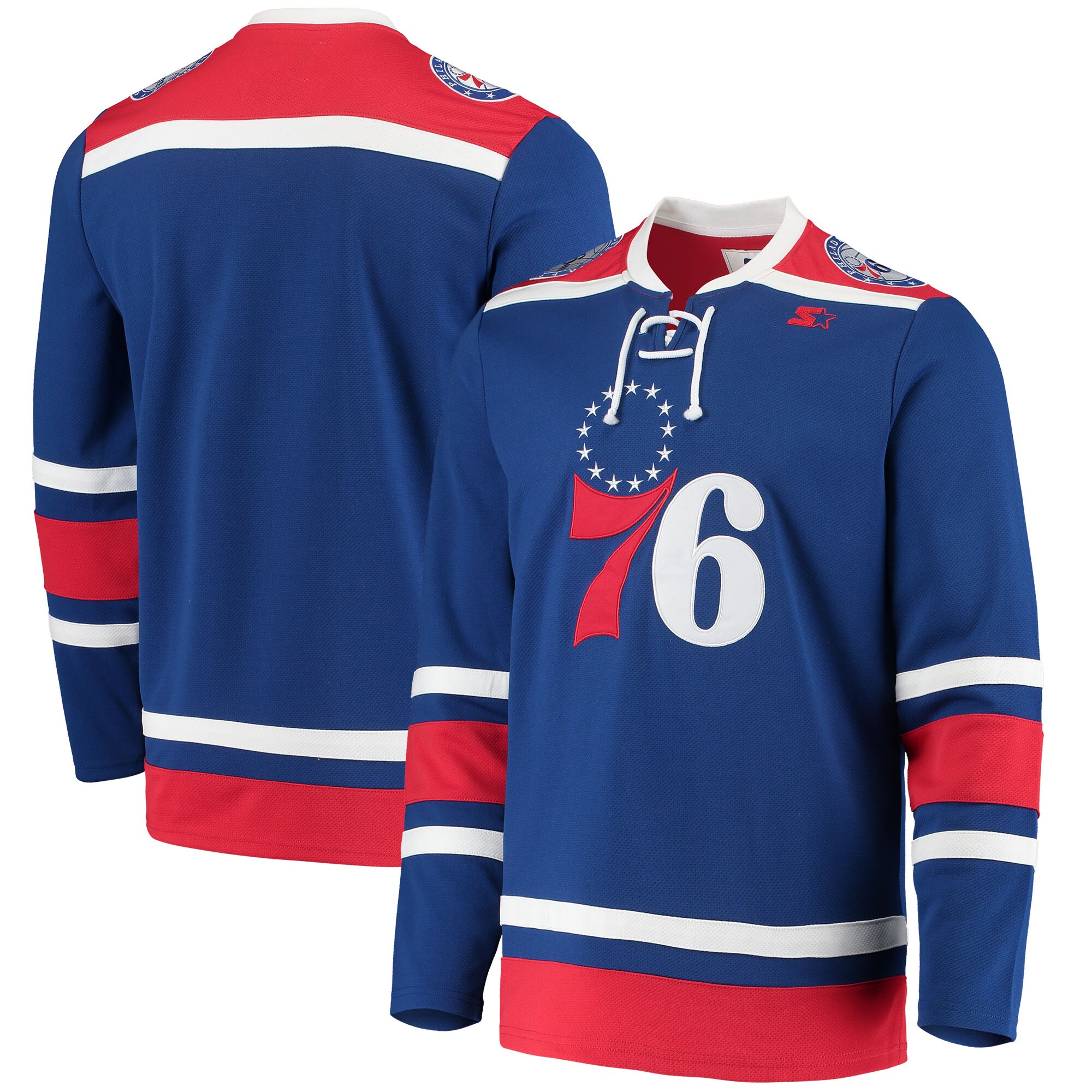 Philadelphia 76ers G-III Sports by Carl Banks Pointman Hockey Fashion Jersey - Royal - vstockx