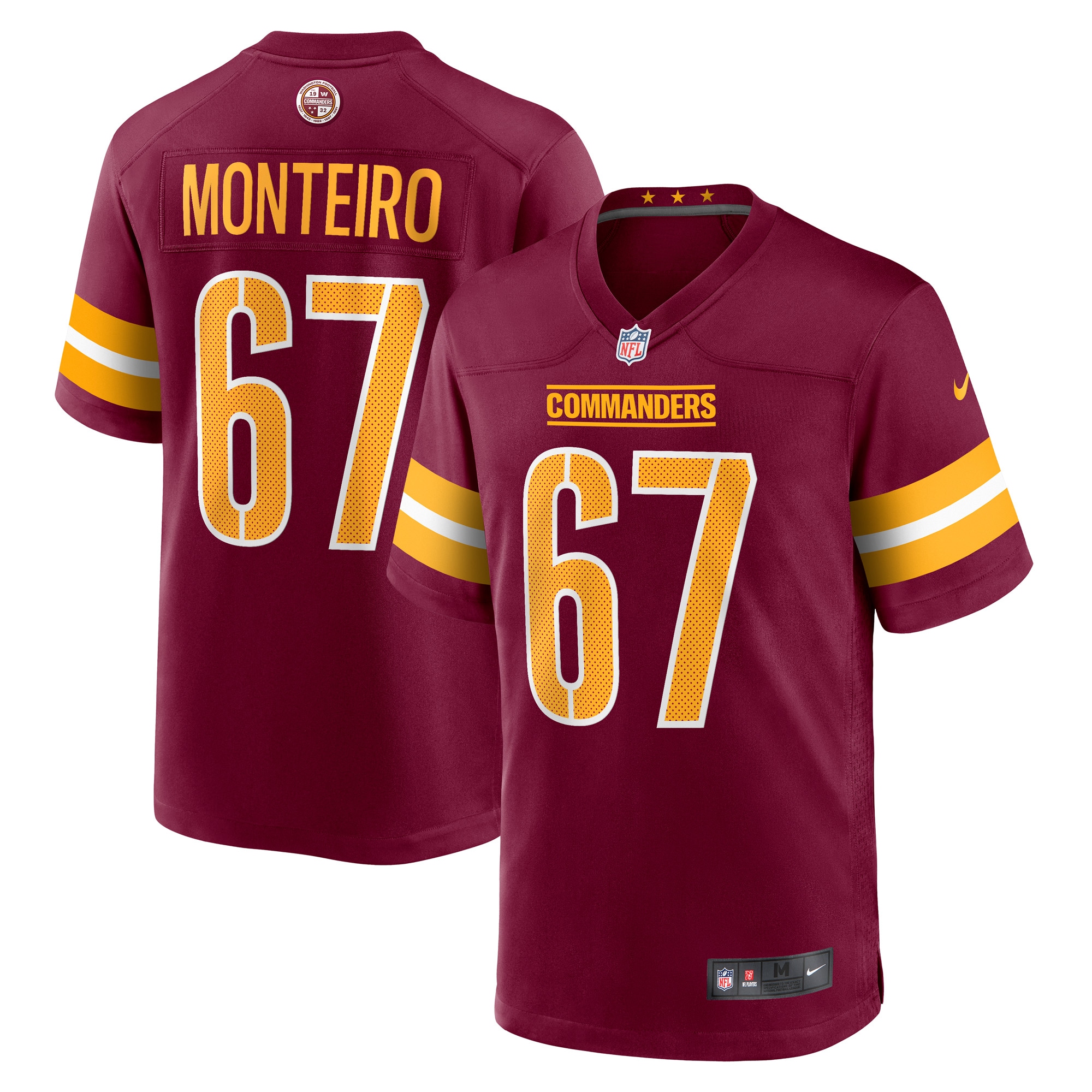 Aaron Monteiro Washington Commanders Nike Game Player Jersey - Burgundy - vstockx