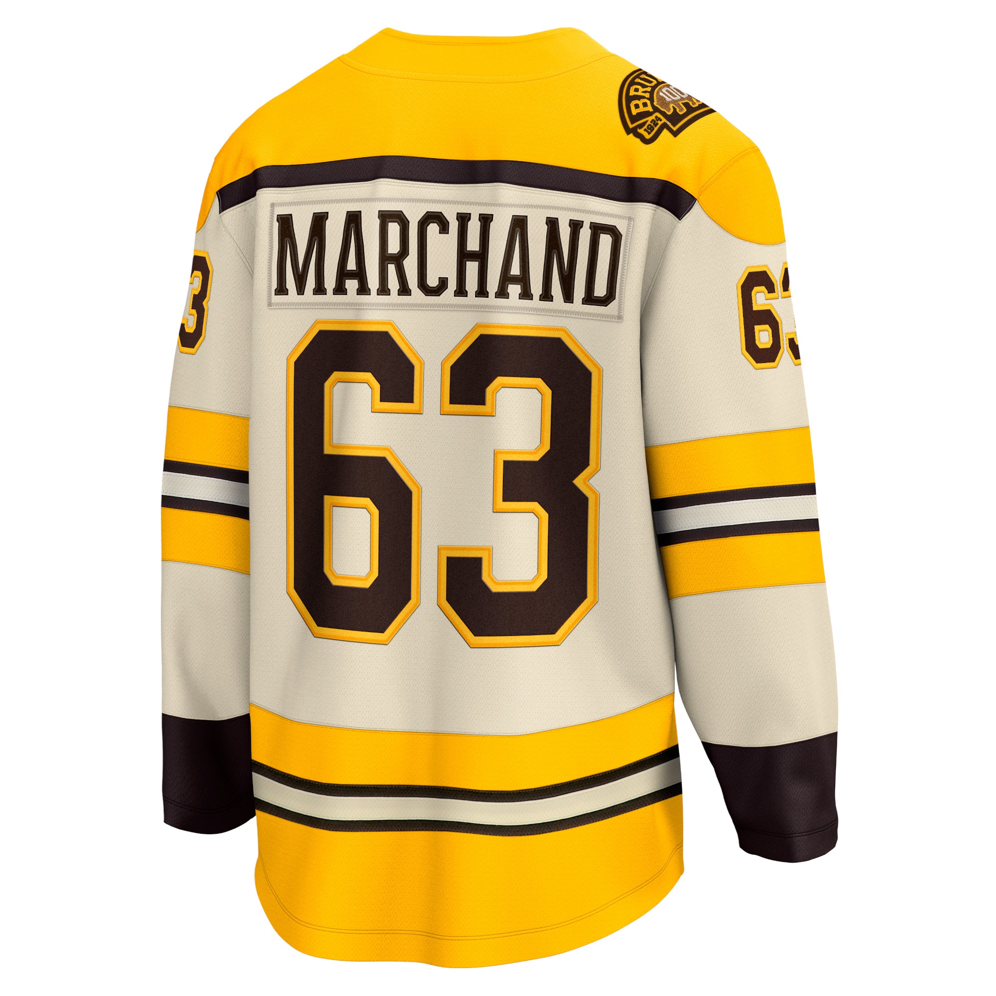 Brad Marchand Boston Bruins Fanatics Branded 100th Anniversary Premier Breakaway Player Jersey - Cream - vstockx